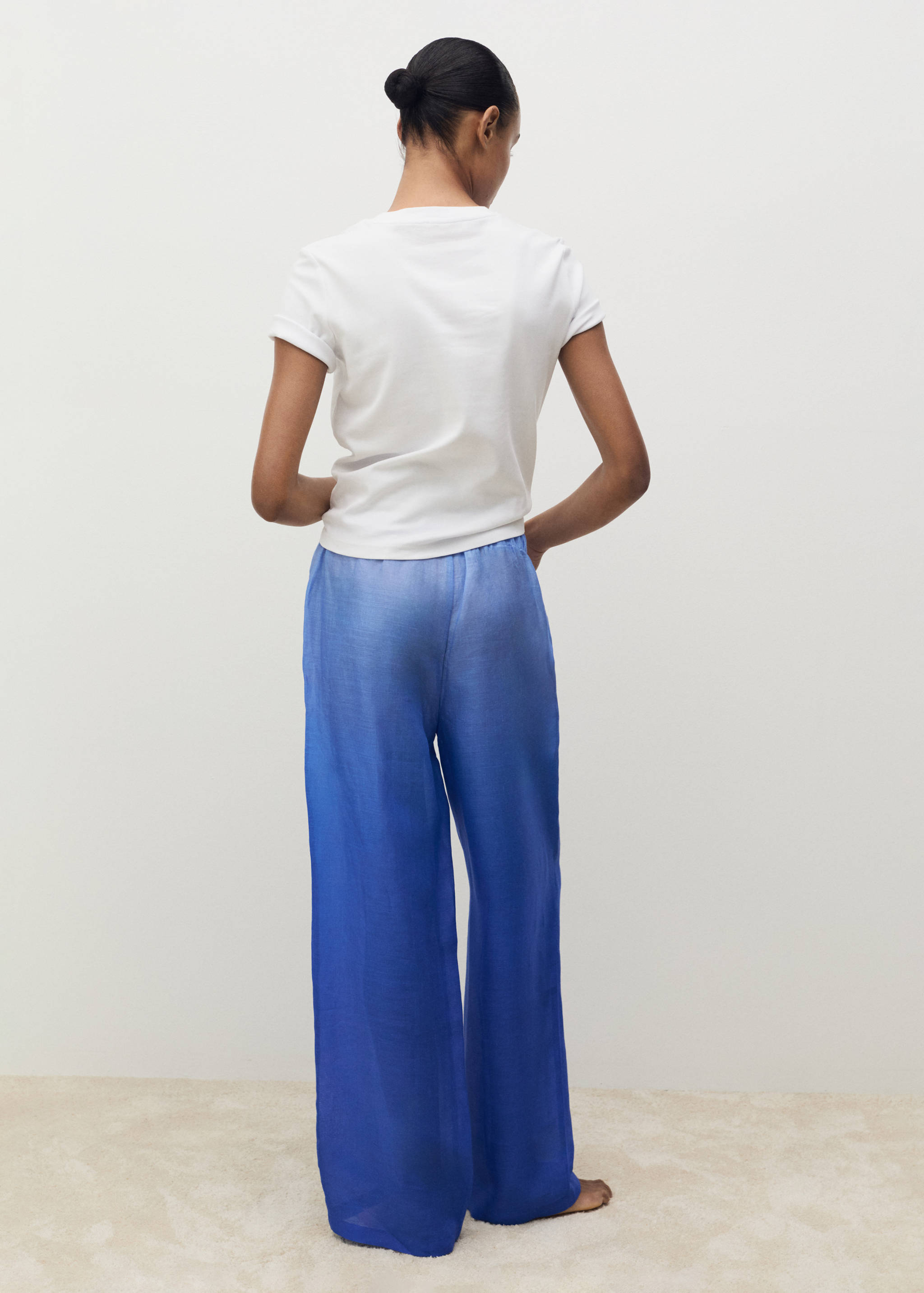 Ramie trousers with degraded effect - Reverse of the article