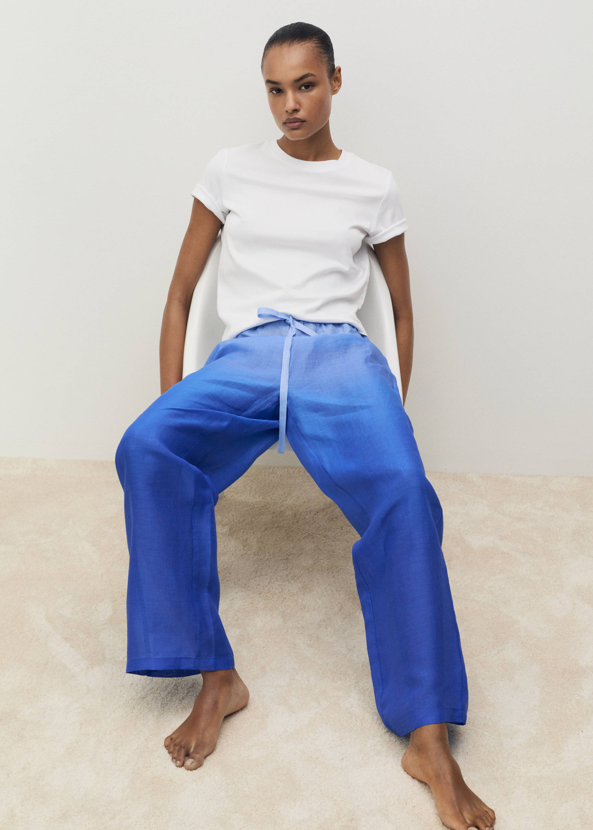 Ramie trousers with degraded effect - Details of the article 2