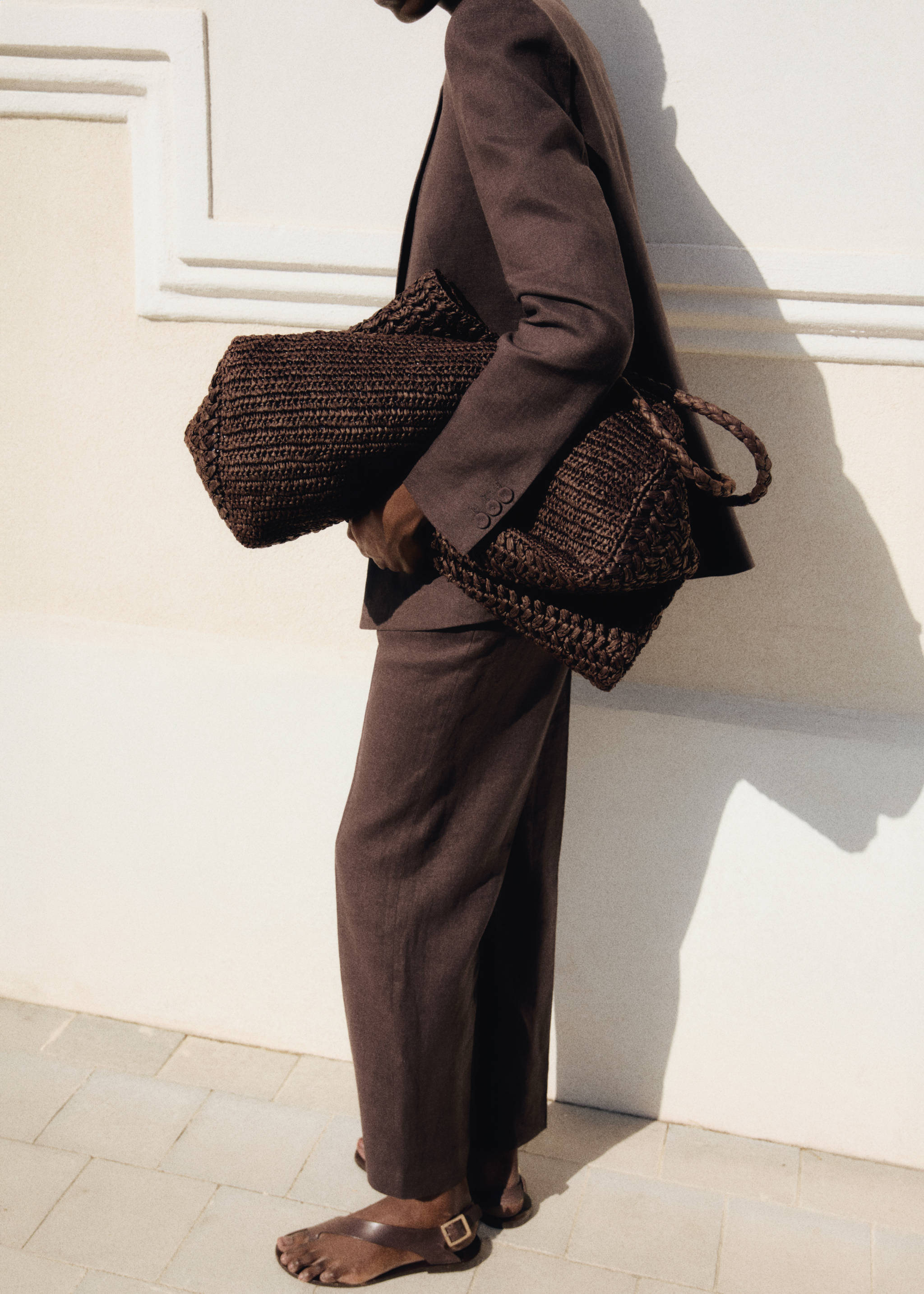 Straight-fit linen suit pants - Details of the article 6