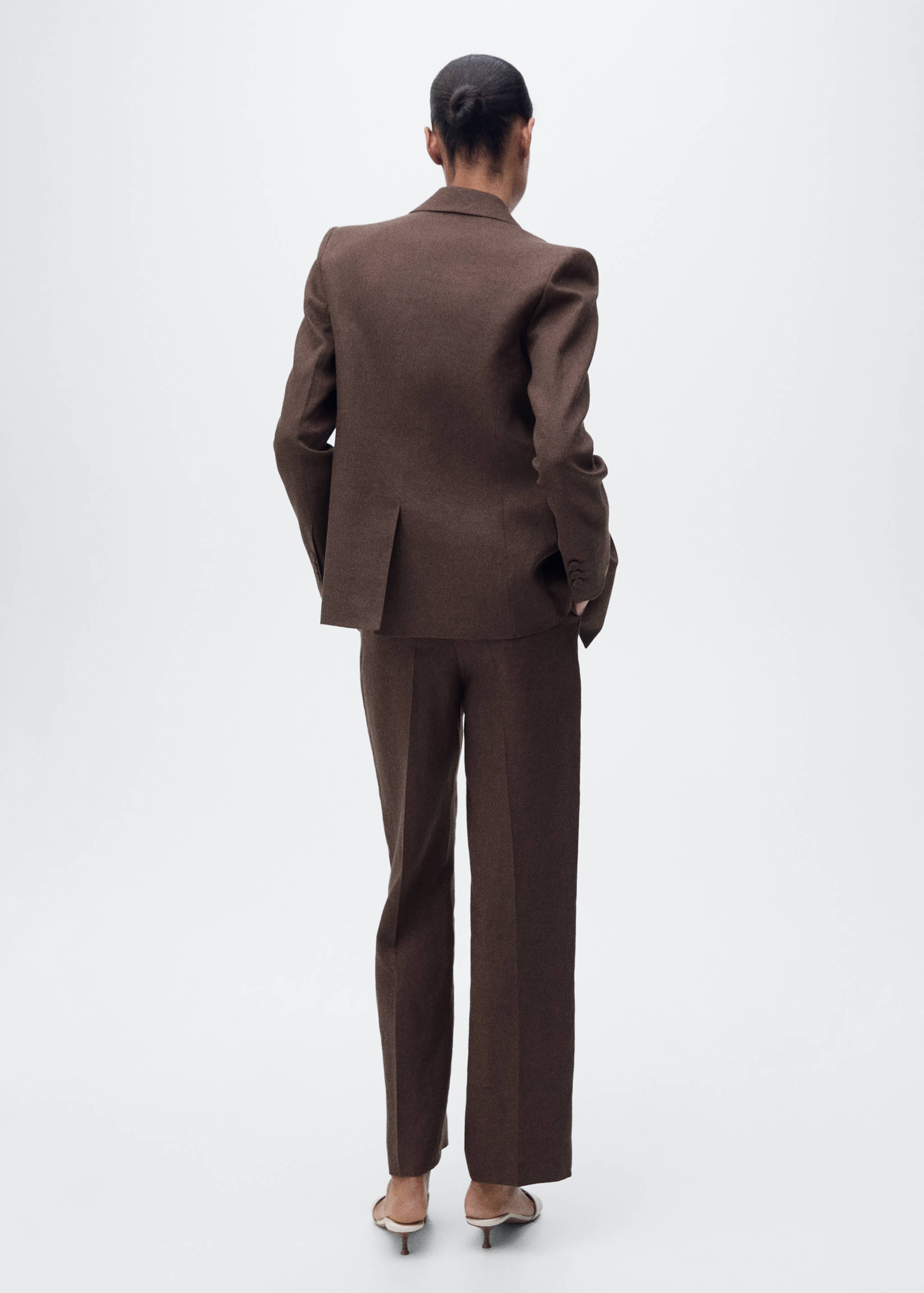 Straight-fit linen suit trousers - Reverse of the article