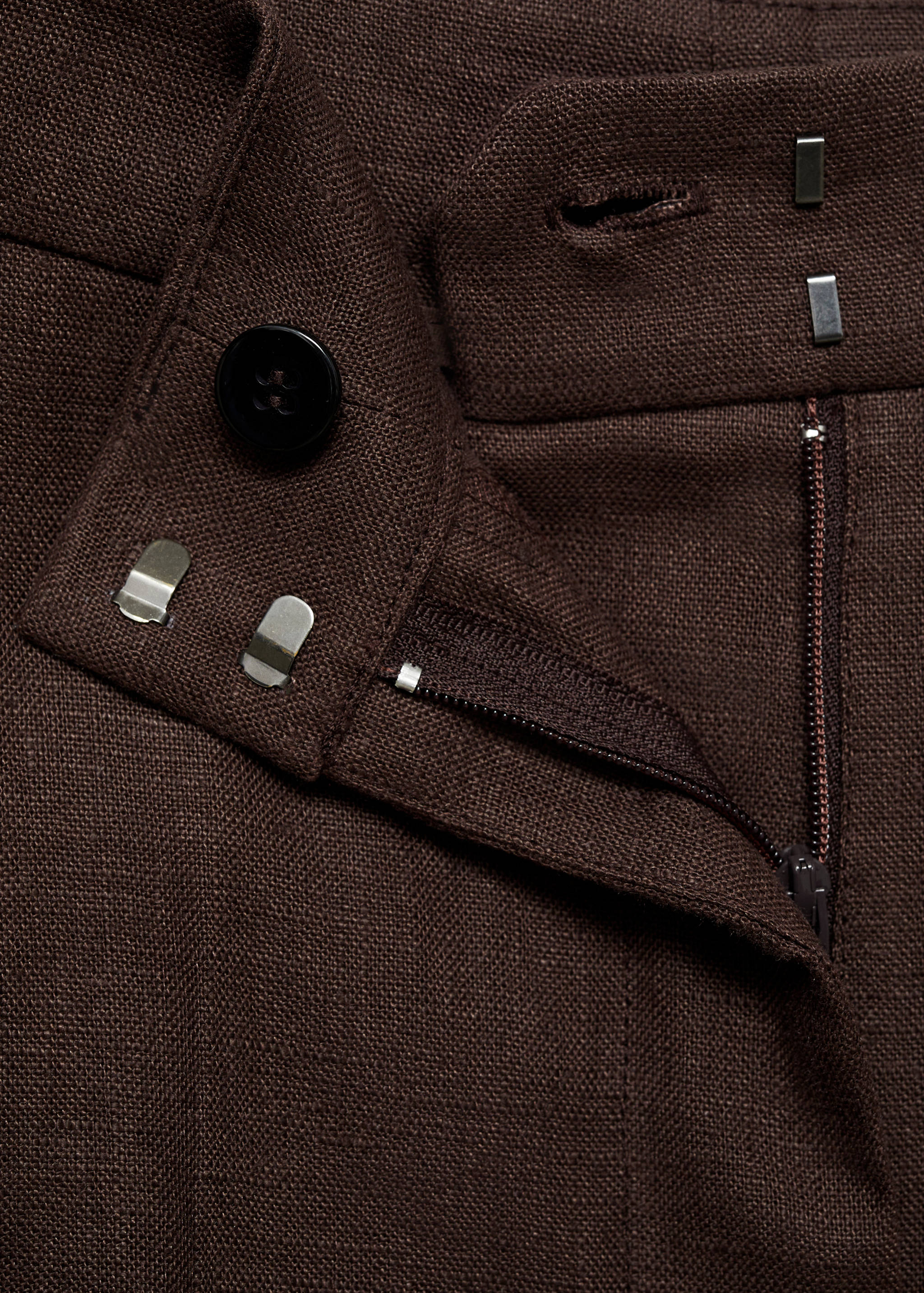 Straight-fit linen suit trousers - Details of the article 8