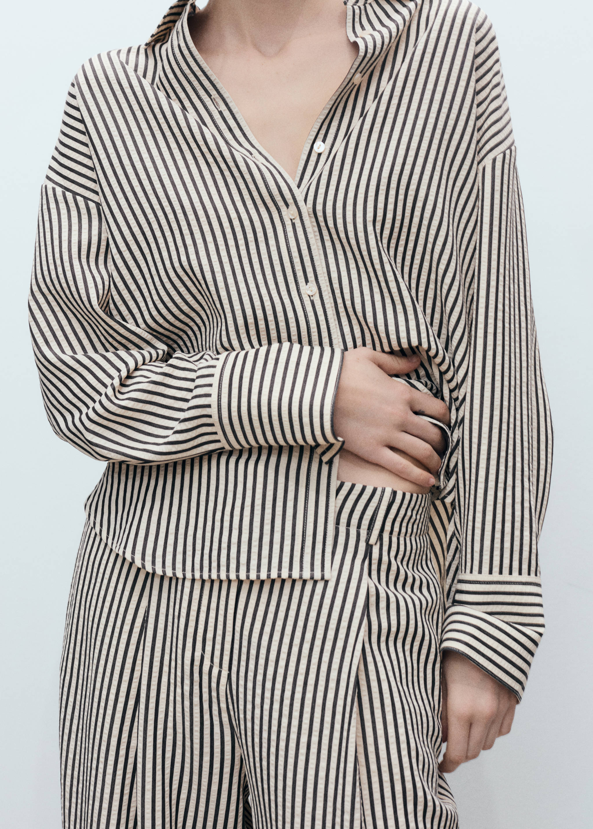 Texture striped pants - Details of the article 6