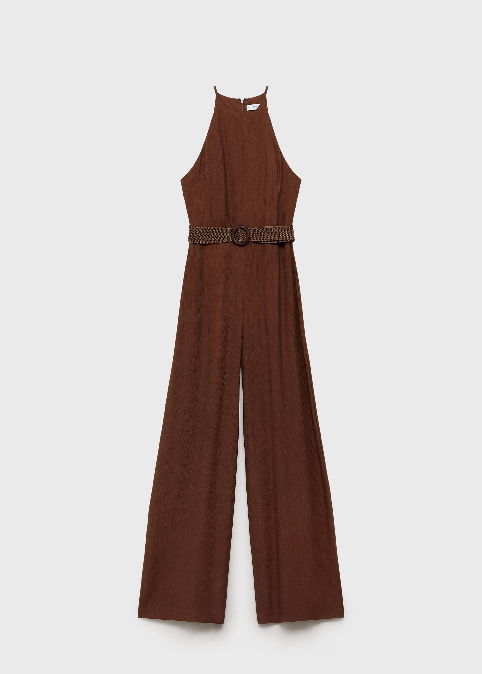 Halter-neck jumpsuit with belt - Article without model