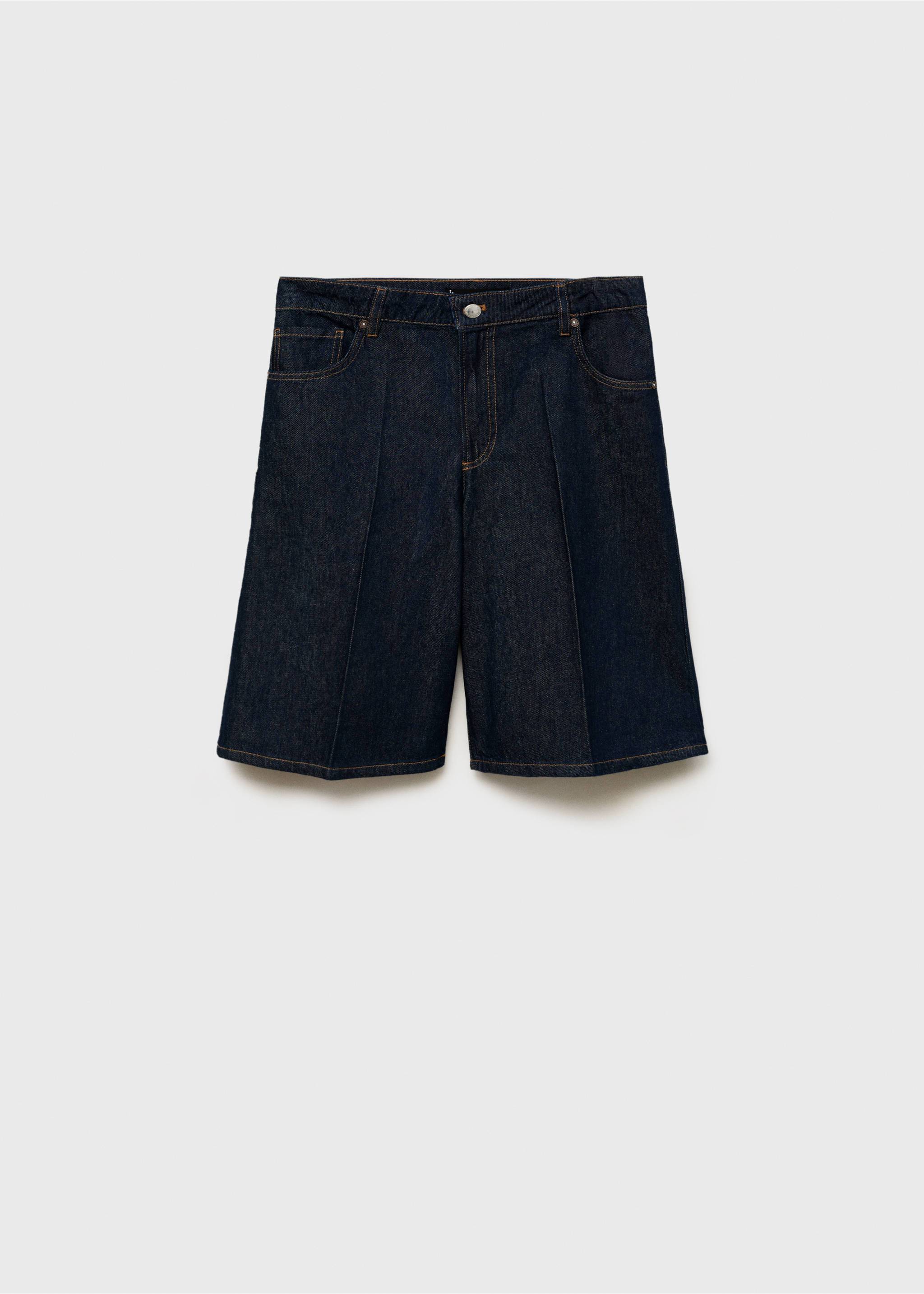 High-waisted denim bermuda jorts - Article without model, Open Blue. Ref: 87047177-00.