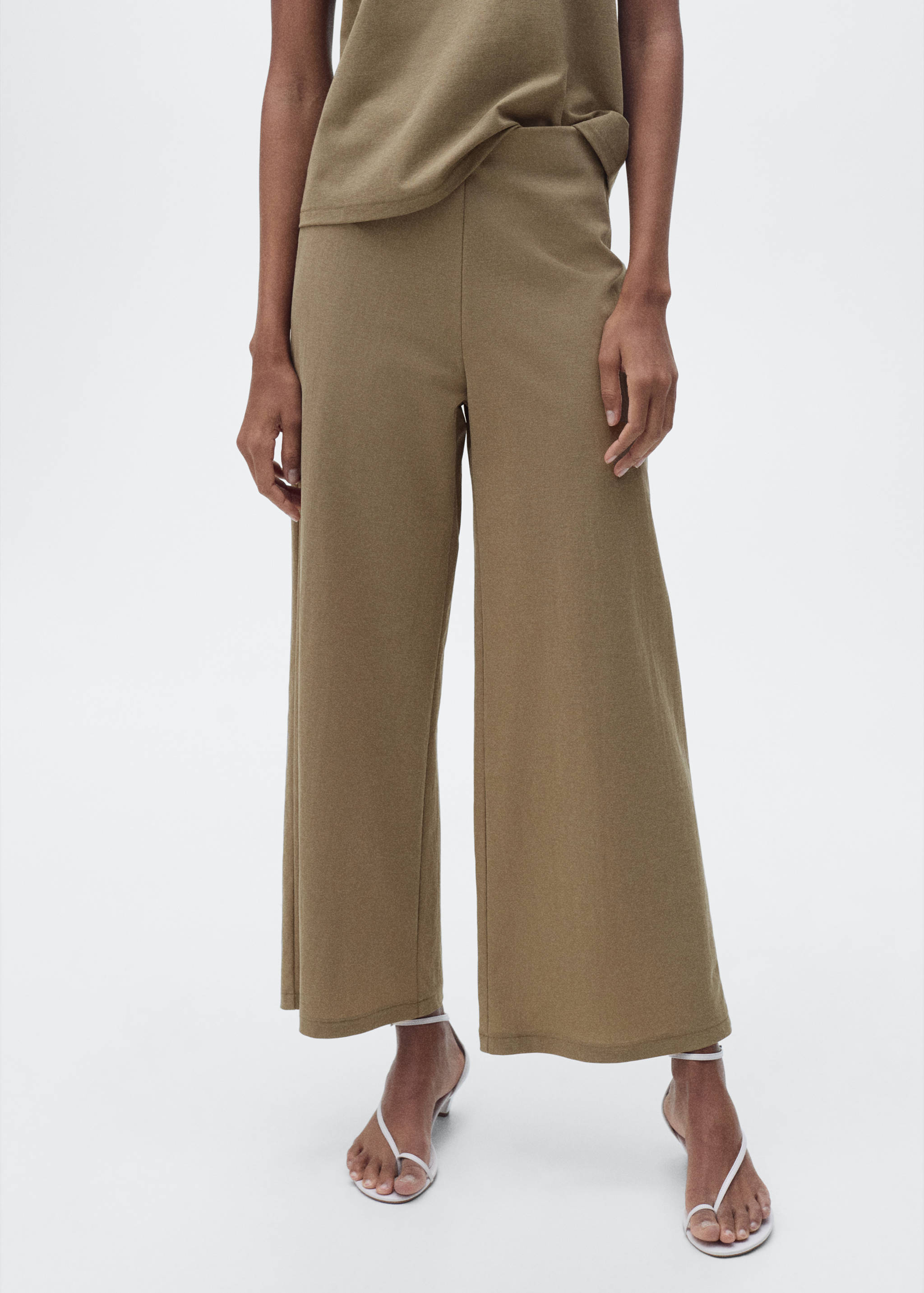 Cropped palazzo trousers - Tampilan Sedang