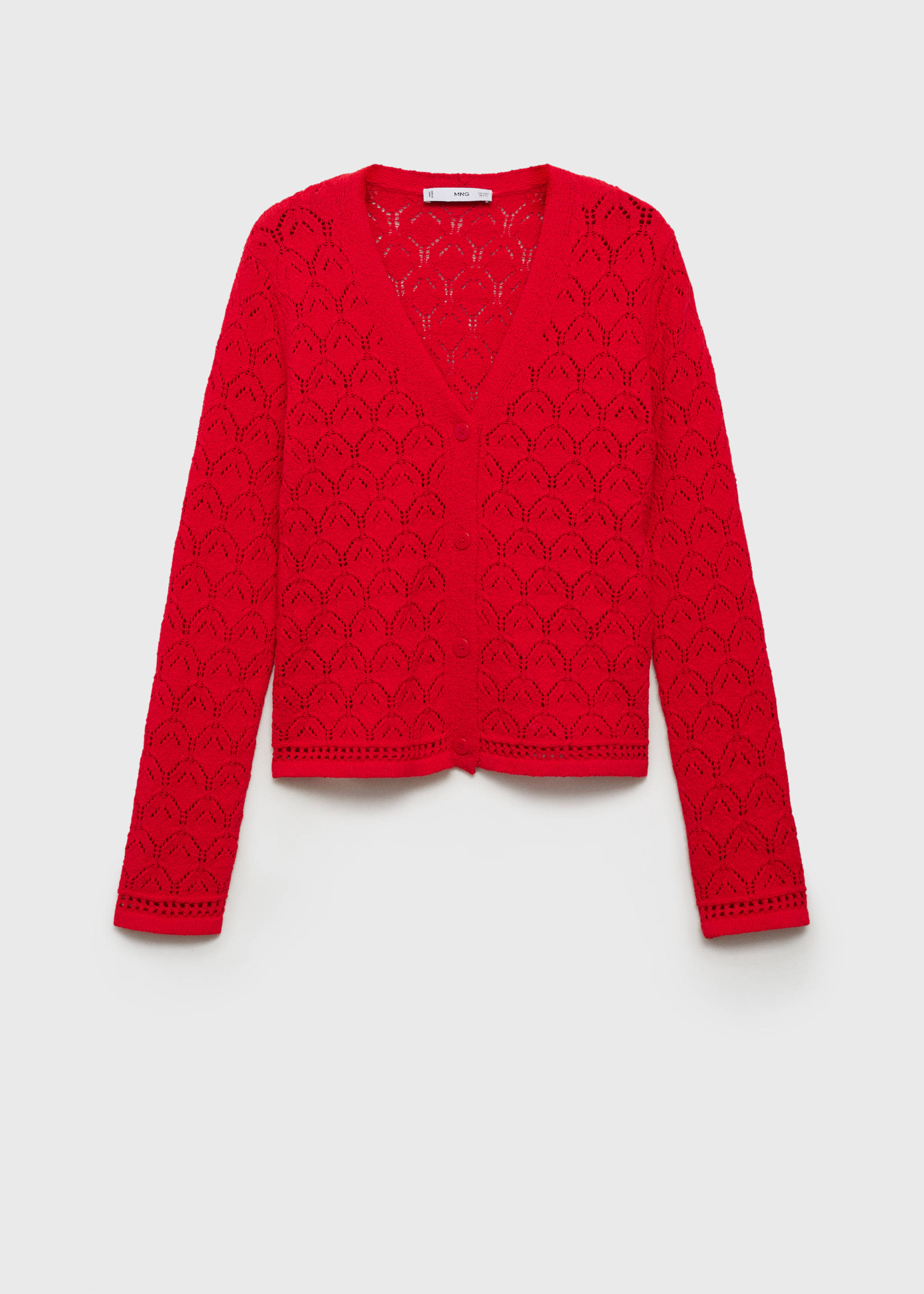 Knit cardigan with lace design - Article without model