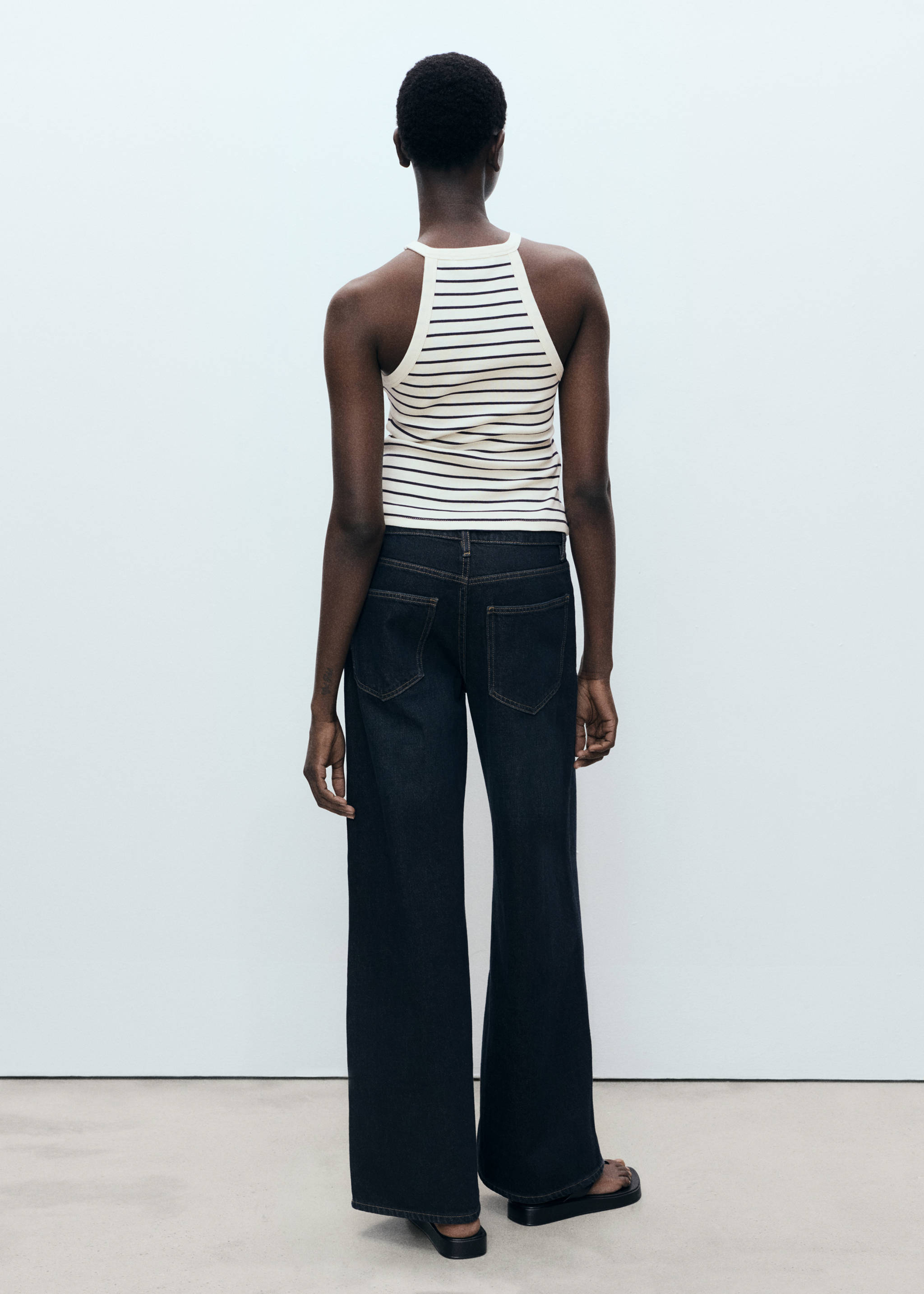 Striped halter-neck top - Reverse of the article