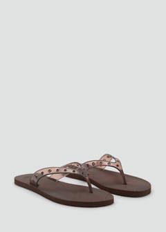 Vinyl strappy sandals with eyelets — Chocolate 3