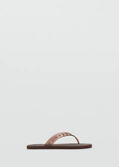 Vinyl strappy sandals with eyelets — Chocolate 2