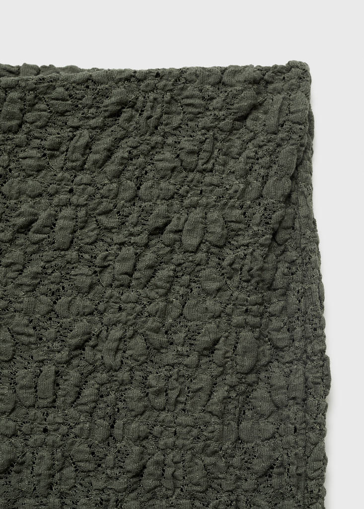 Straight textured trousers — Khaki
