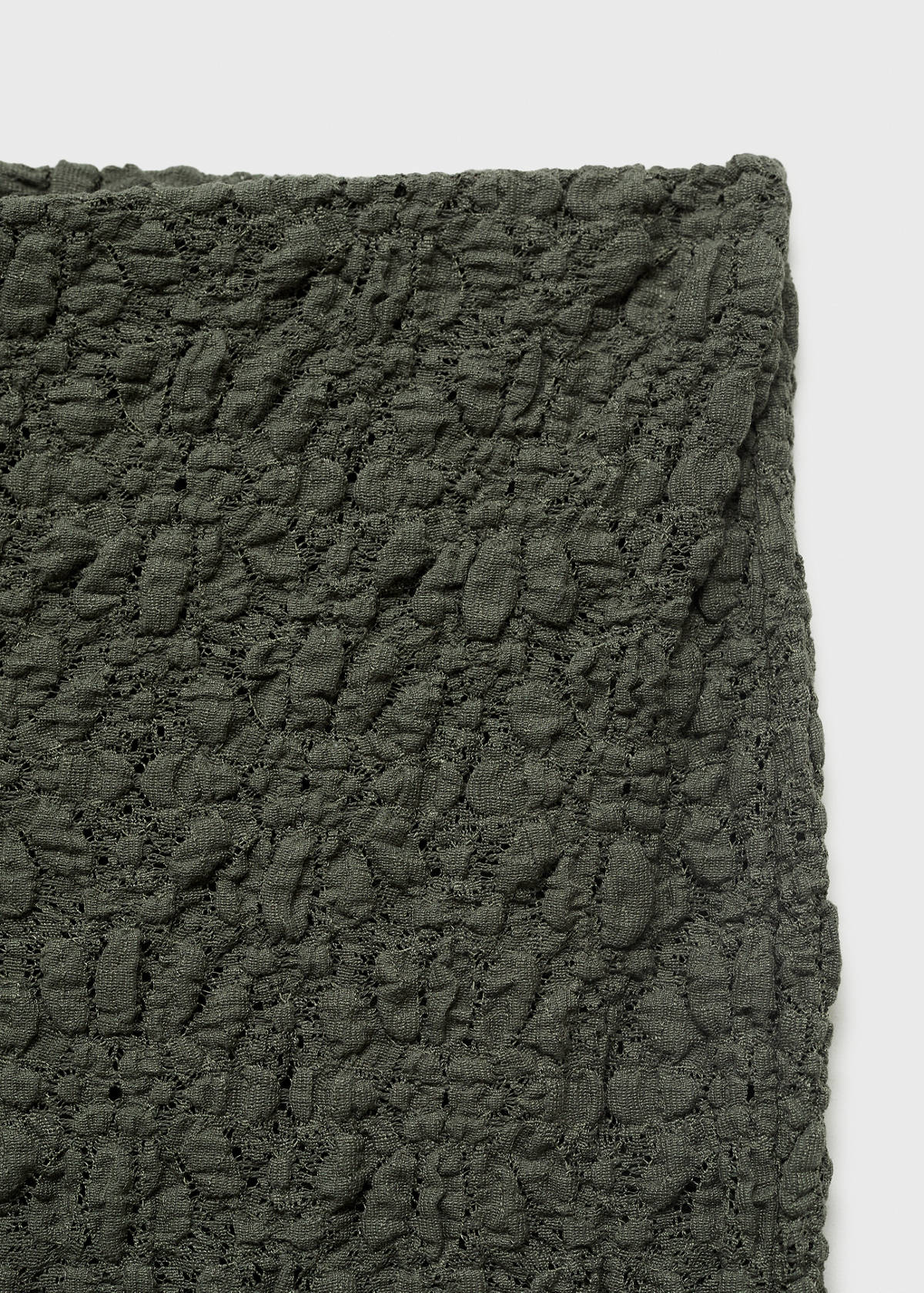 Straight textured trousers — Khaki
