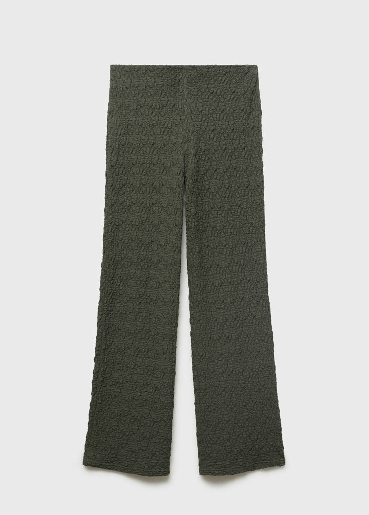 Straight textured trousers — Khaki