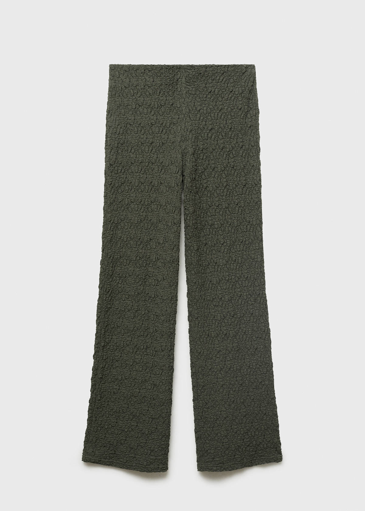 Straight textured trousers — Khaki