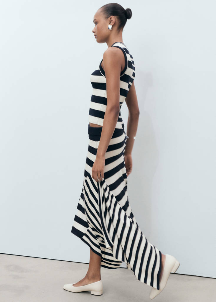 Asymmetrical striped knit skirt thumbnail 5