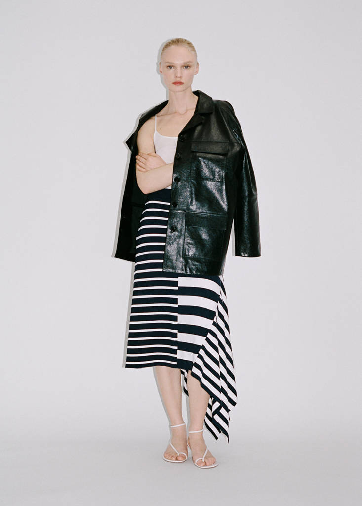 Asymmetrical striped knit skirt thumbnail 7