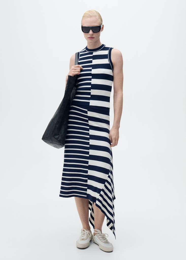 Asymmetrical striped knit skirt thumbnail 12