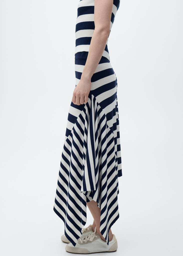 Asymmetrical striped knit skirt thumbnail 11
