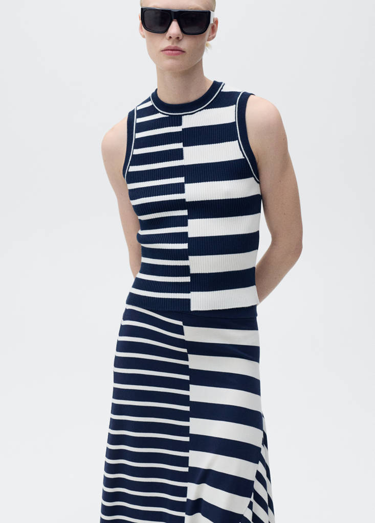 Asymmetrical striped knit skirt thumbnail 14