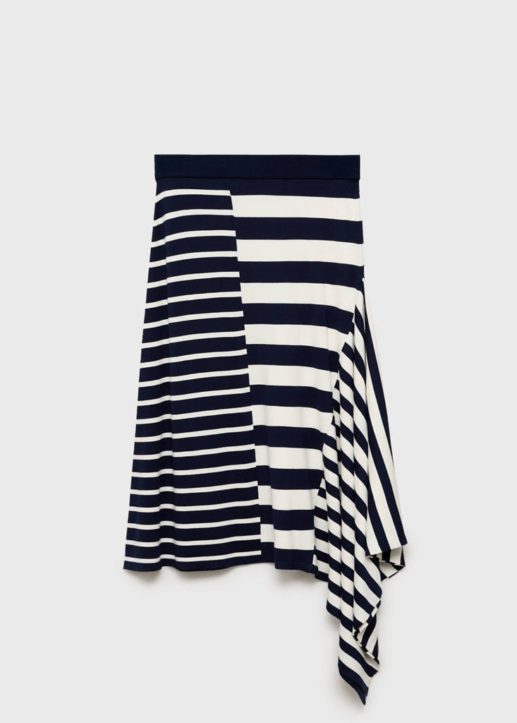 Asymmetrical striped knit skirt thumbnail 8