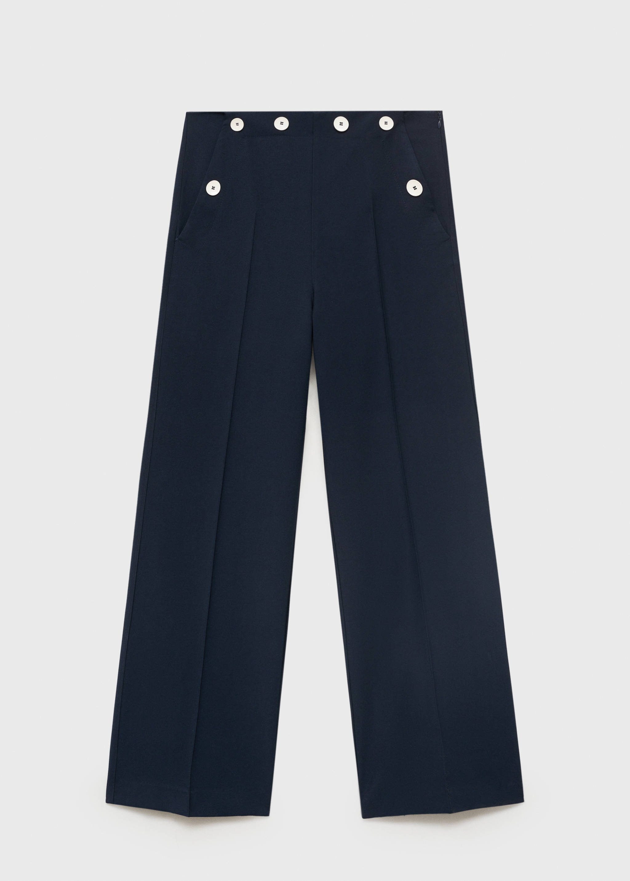 Straight-fit pants with contrasting buttons - Article without model
