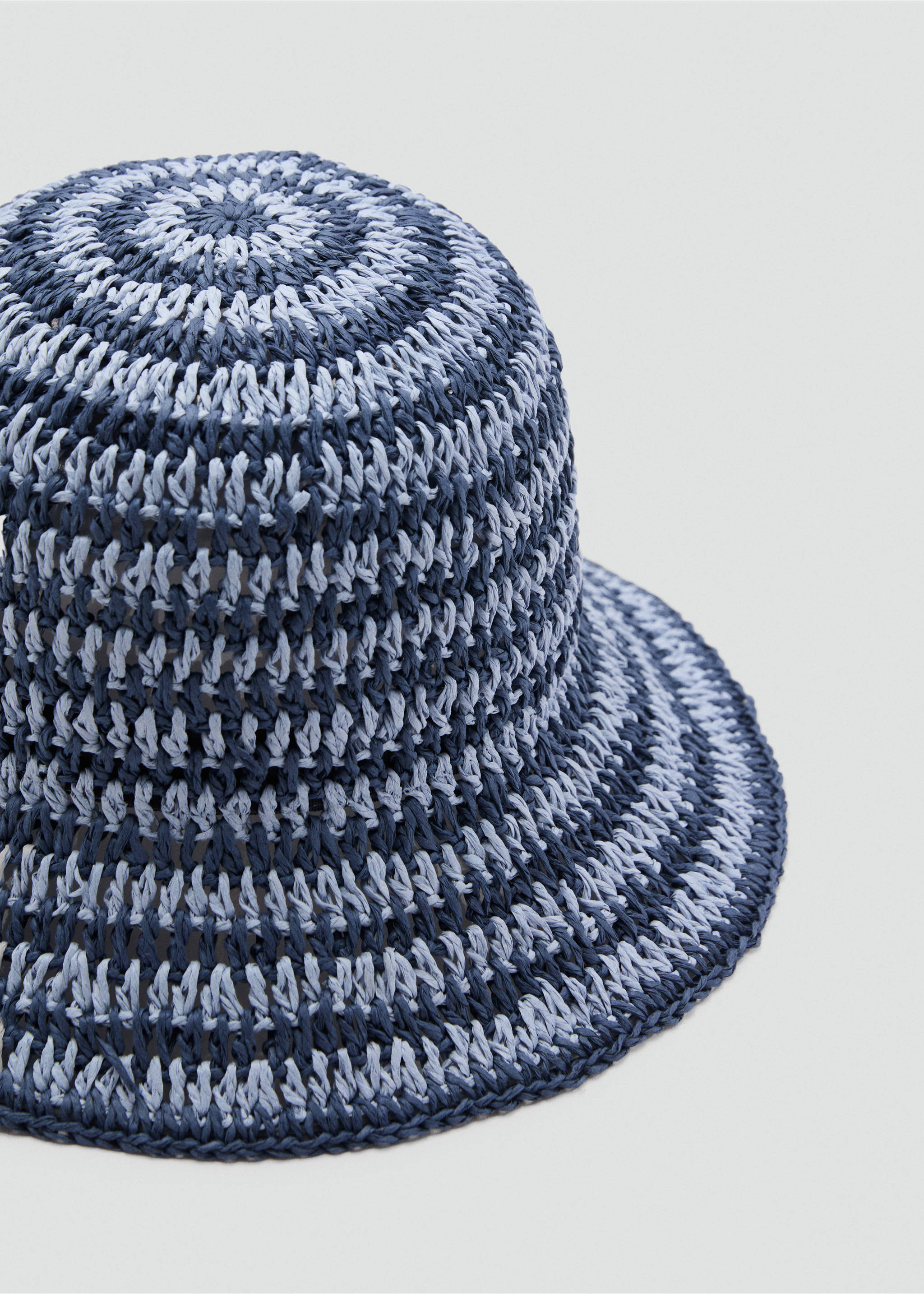 Natural fibre bucket hat - Medium plane, Blue. Ref: 87047672-00.