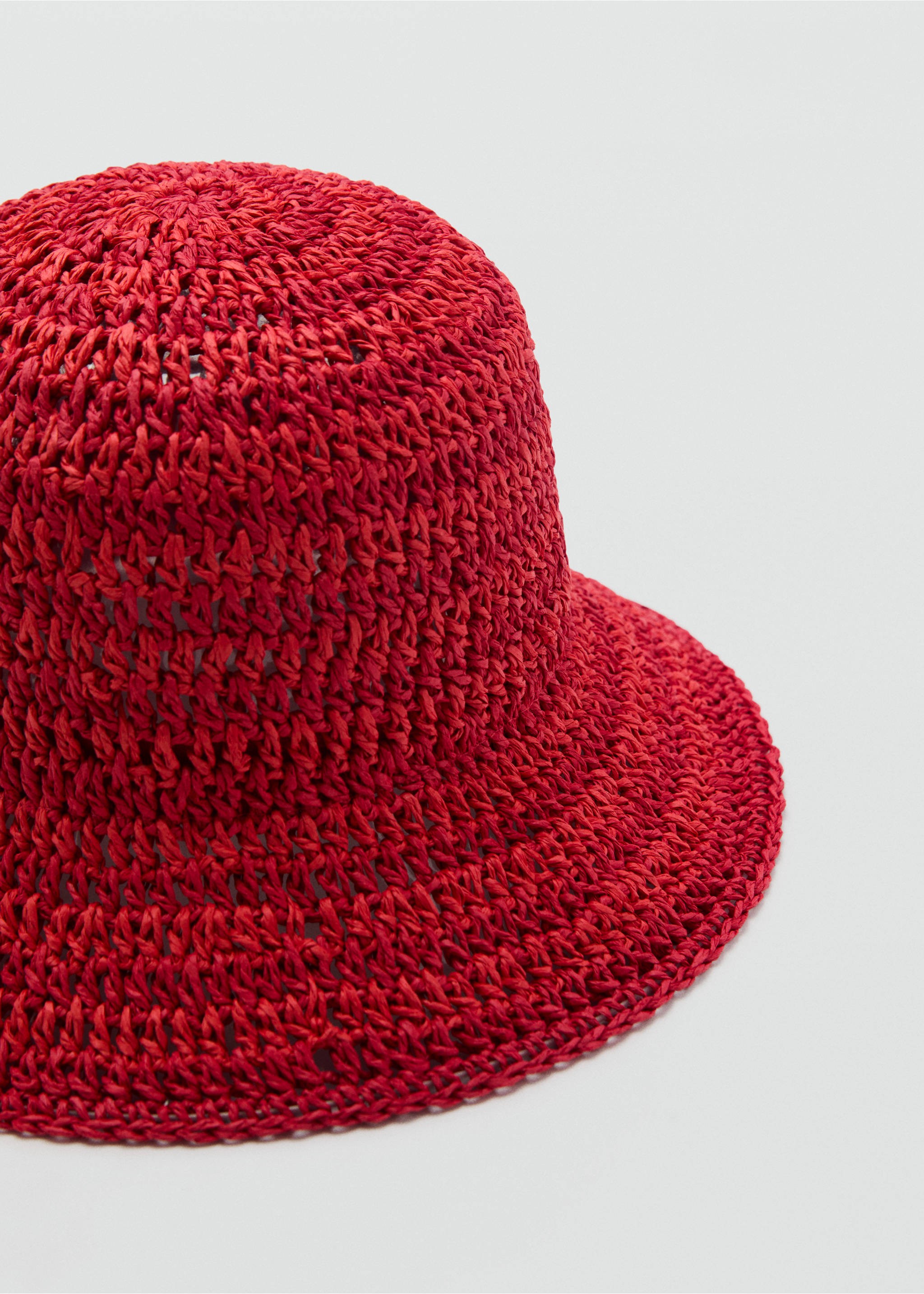 Sombrero bucket fibra natural - Plano medio, Rojo. Ref: 87047672-00.