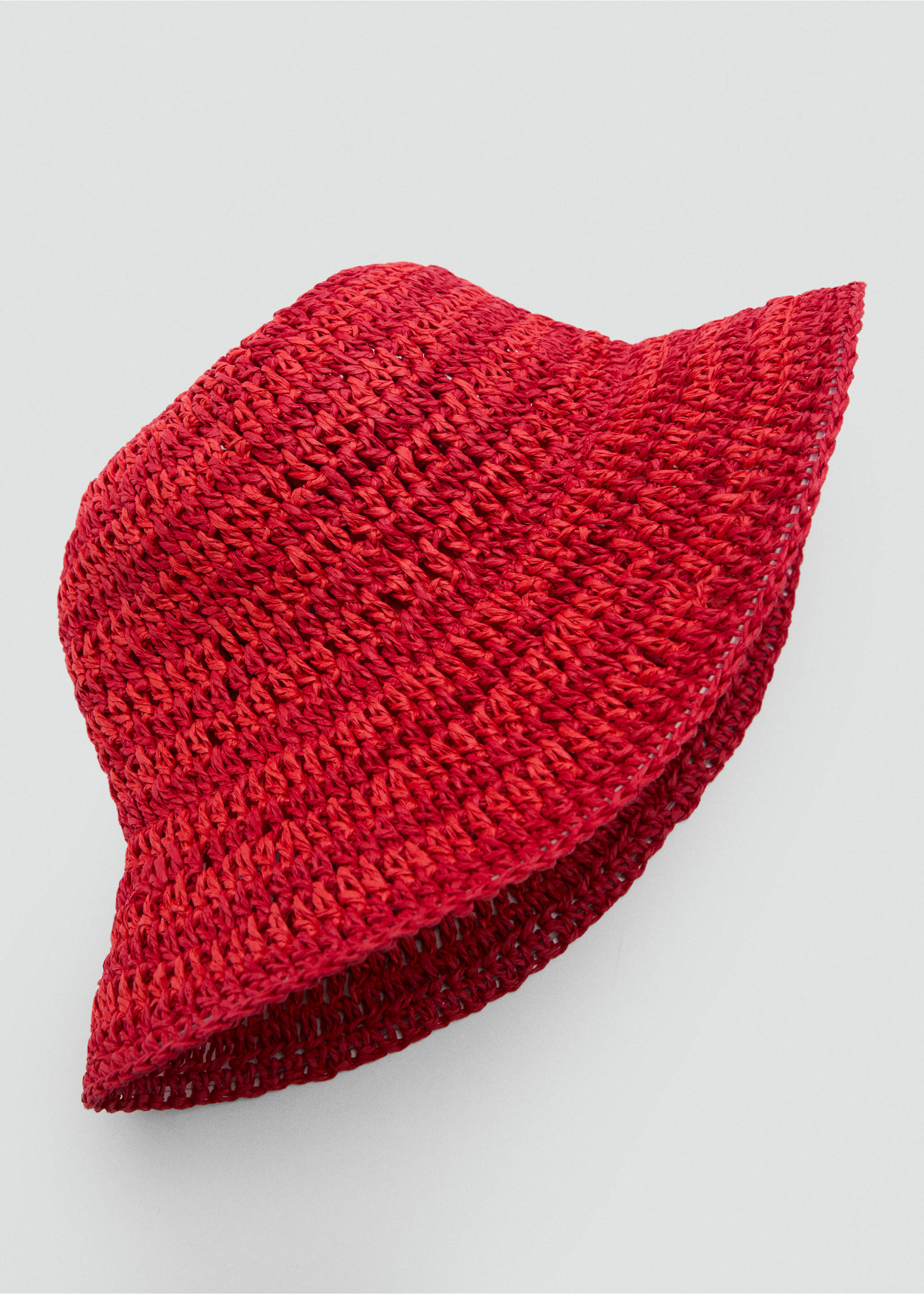 Sombrero bucket fibra natural - Detalle del artículo 1, Rojo. Ref: 87047672-00.