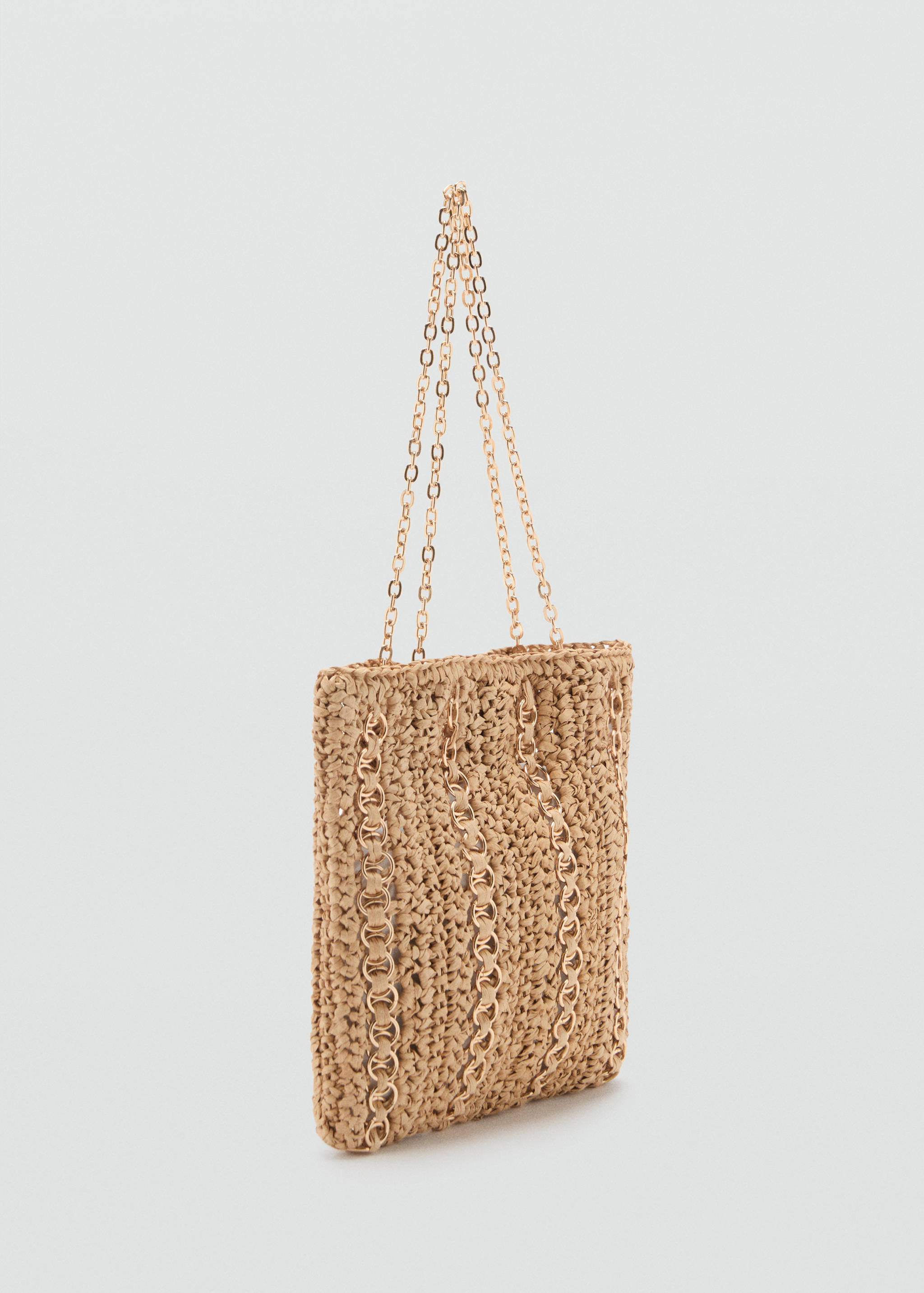 Natural fiber bag with metal rings - Medium plane