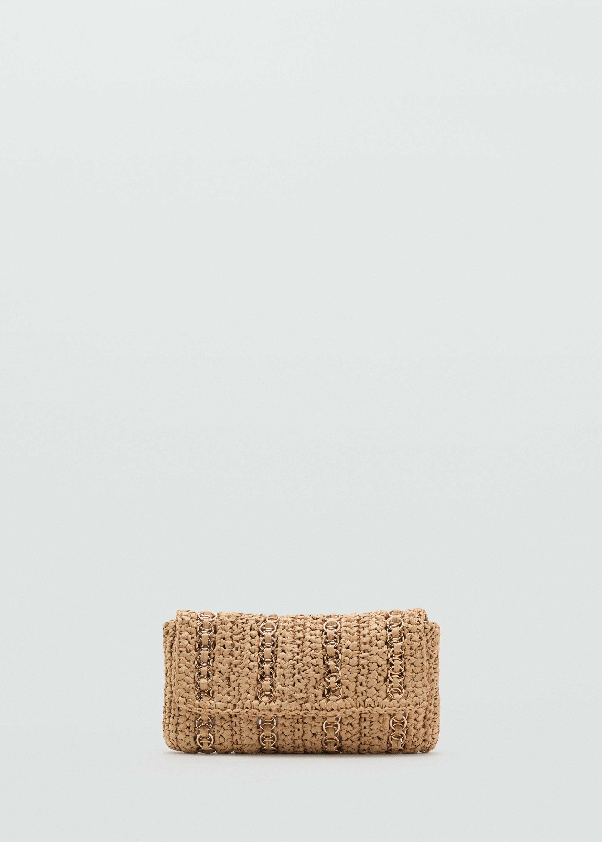 Natural fiber handbag with metal rings - Article without model