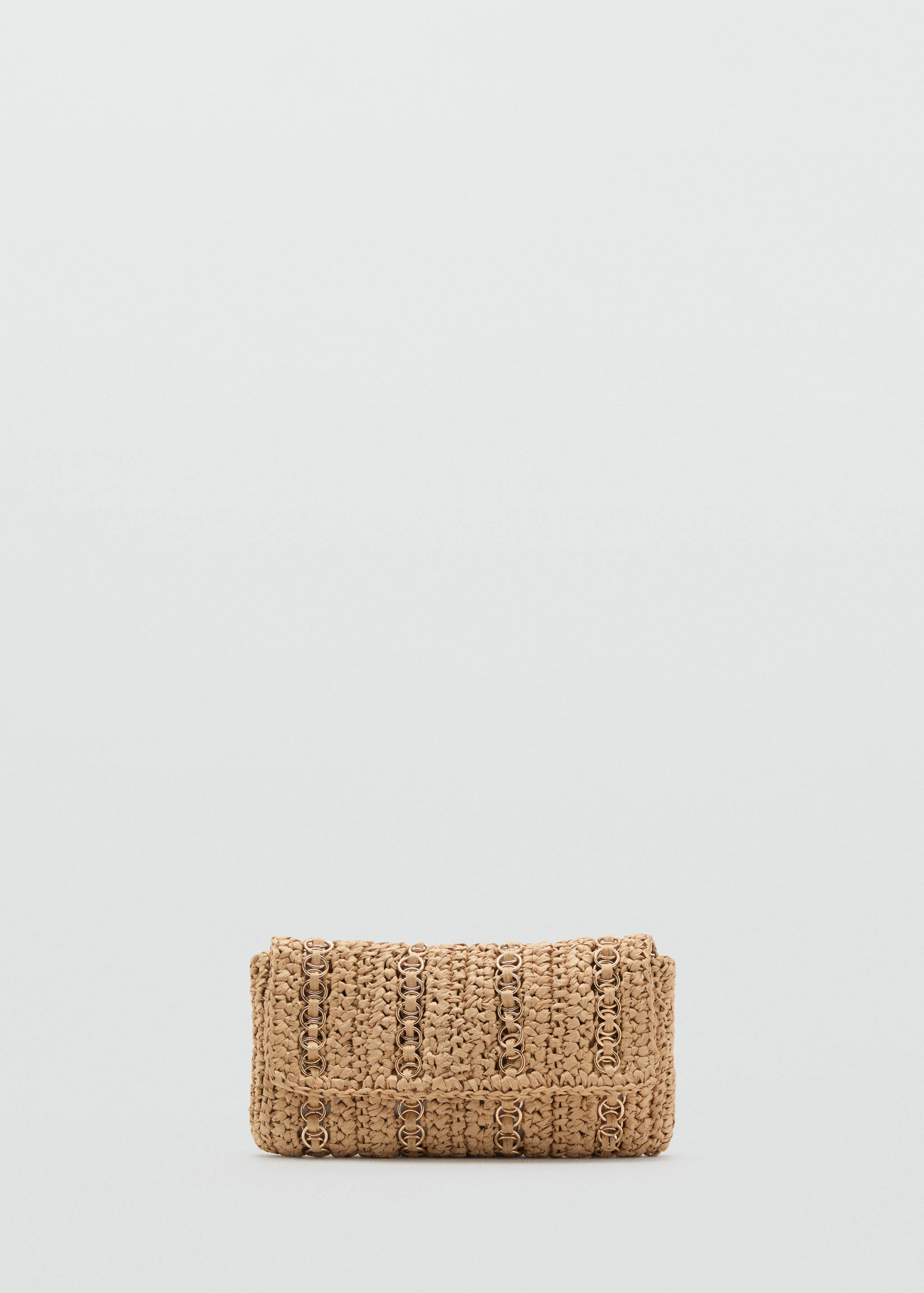 Natural fiber handbag with metal rings - Article without model