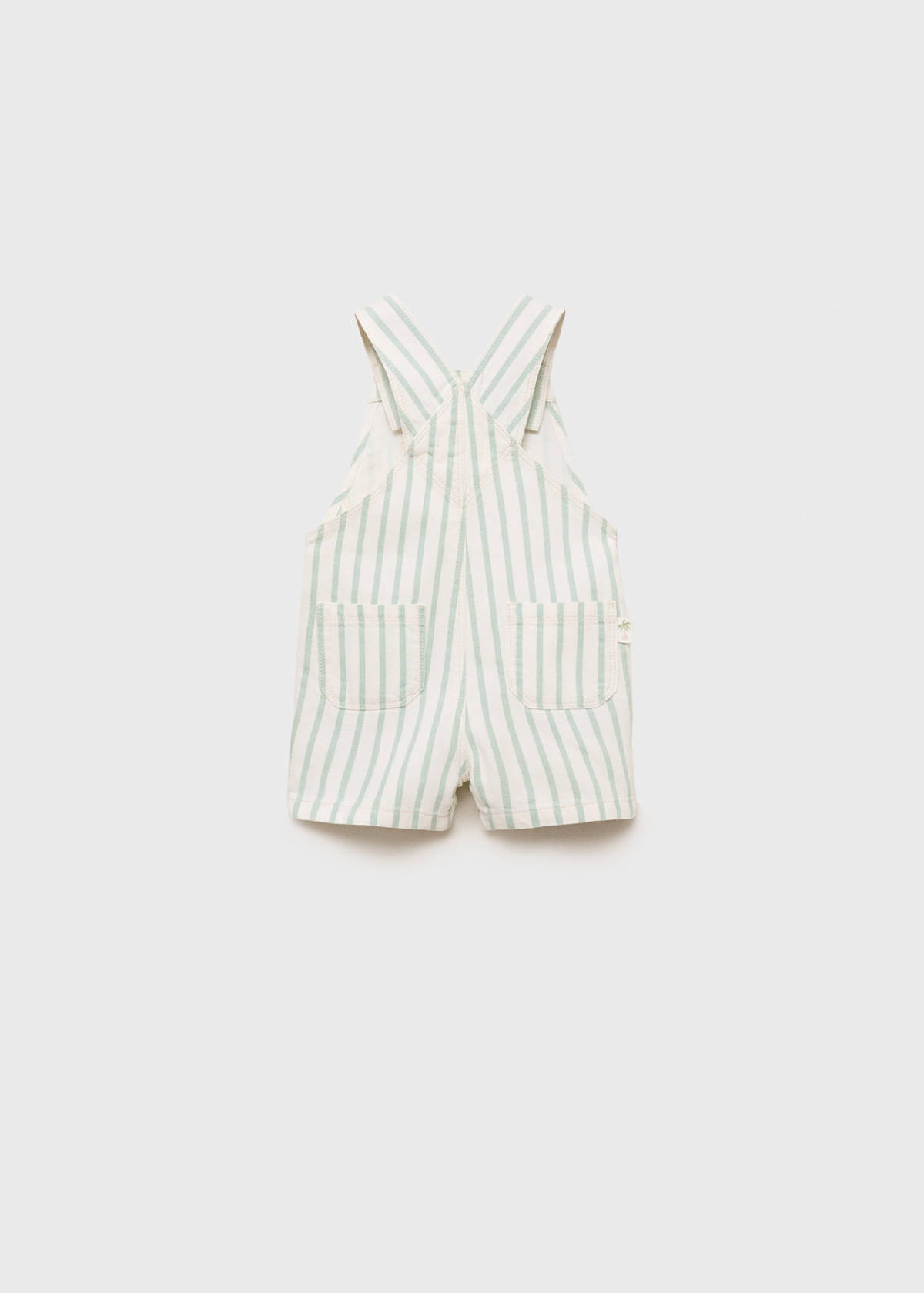 Striped denim dungarees — Green
