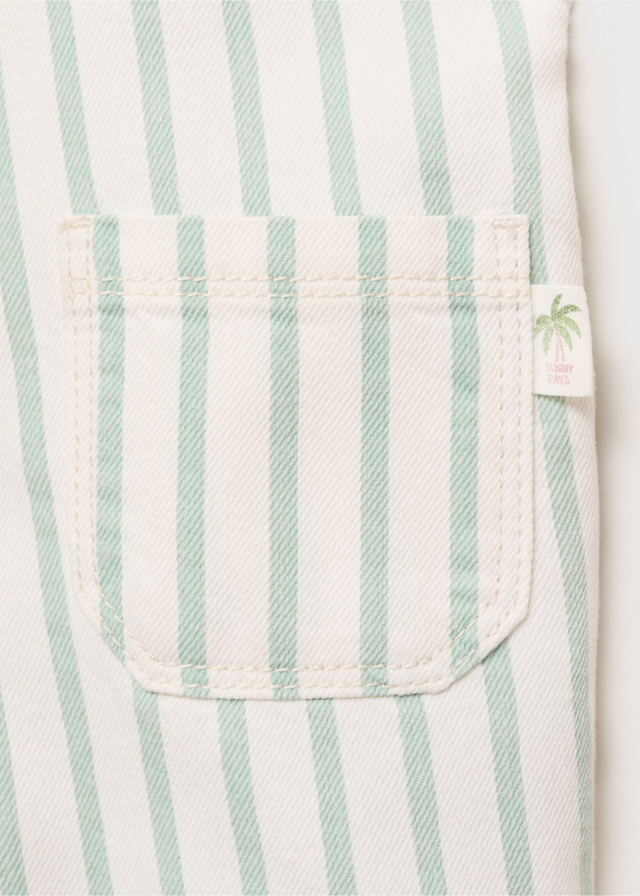 Peto denim rayas - Detalle del artículo 0, Verde. Ref: 87047685-00.