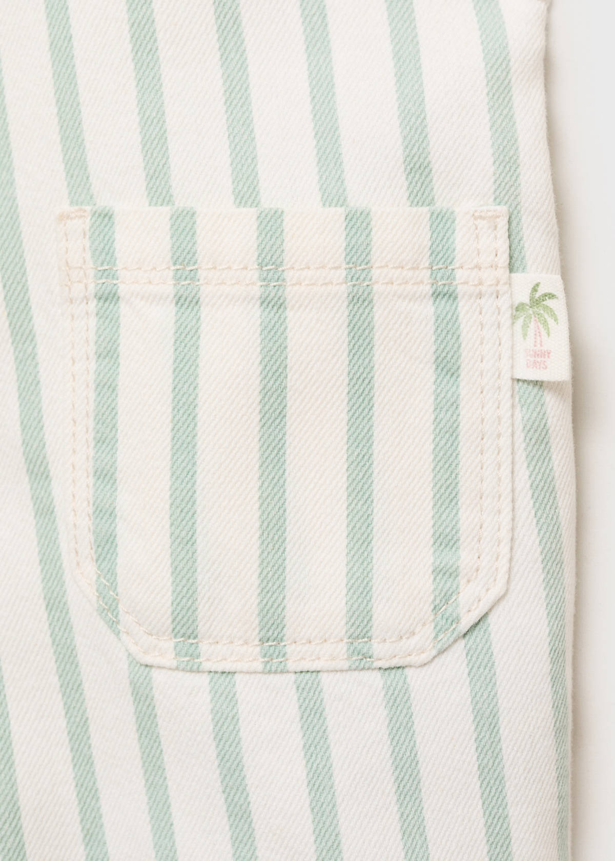Striped denim dungarees — Green