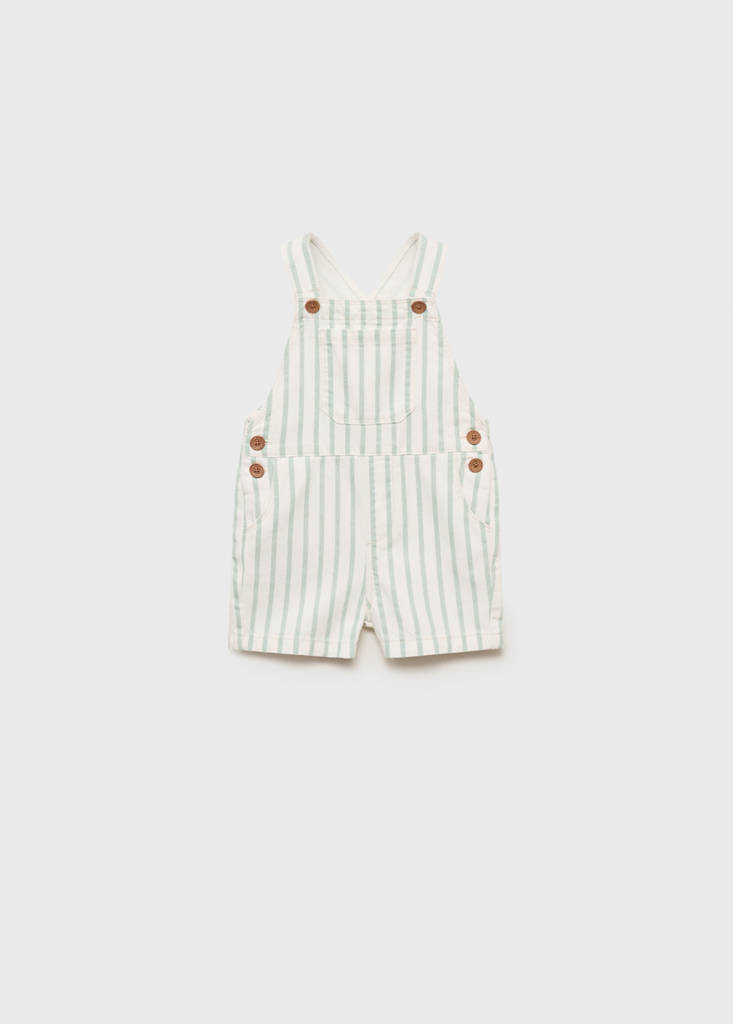 Striped denim dungarees - thumbnail 3
