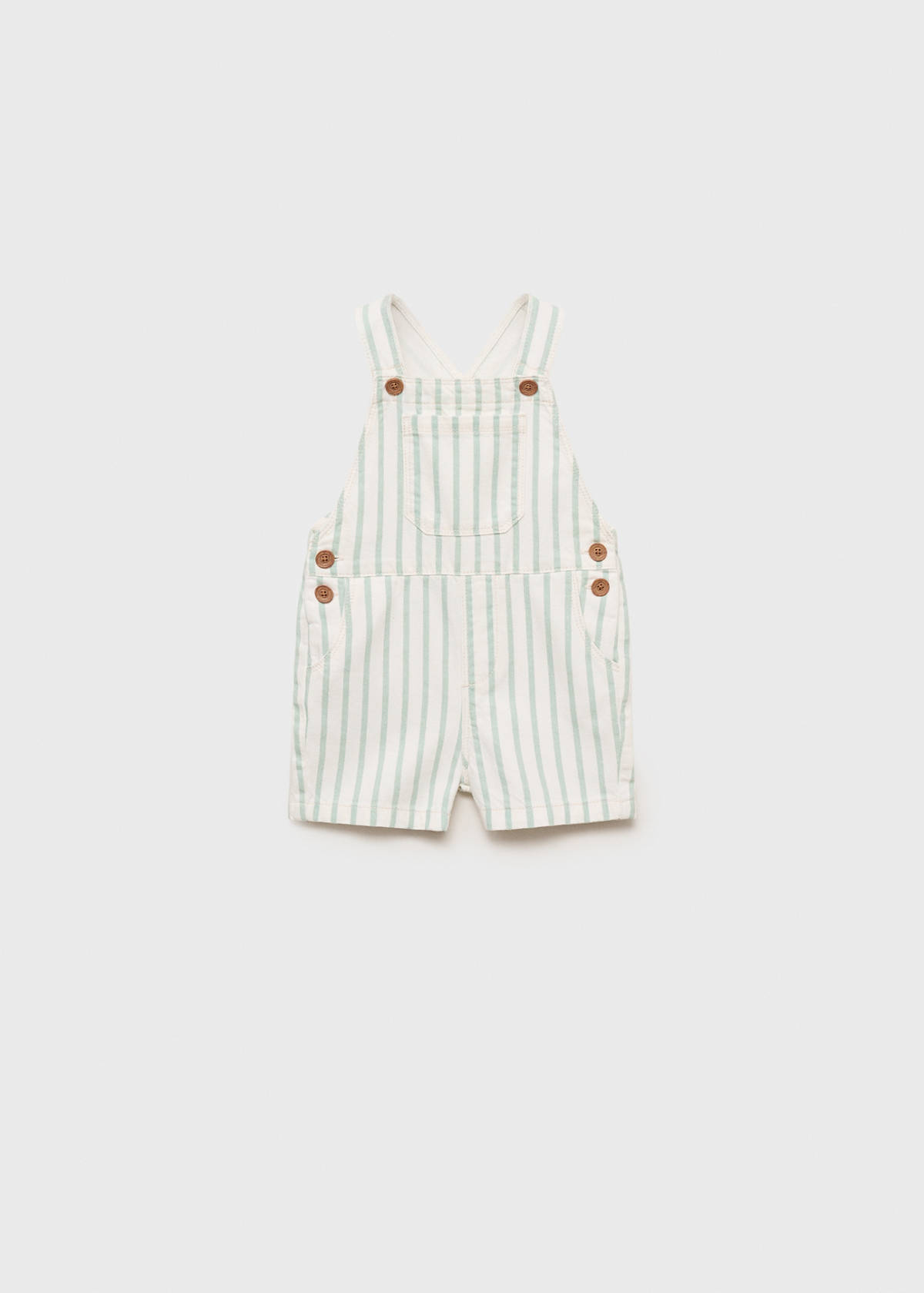 Striped denim dungarees — Green