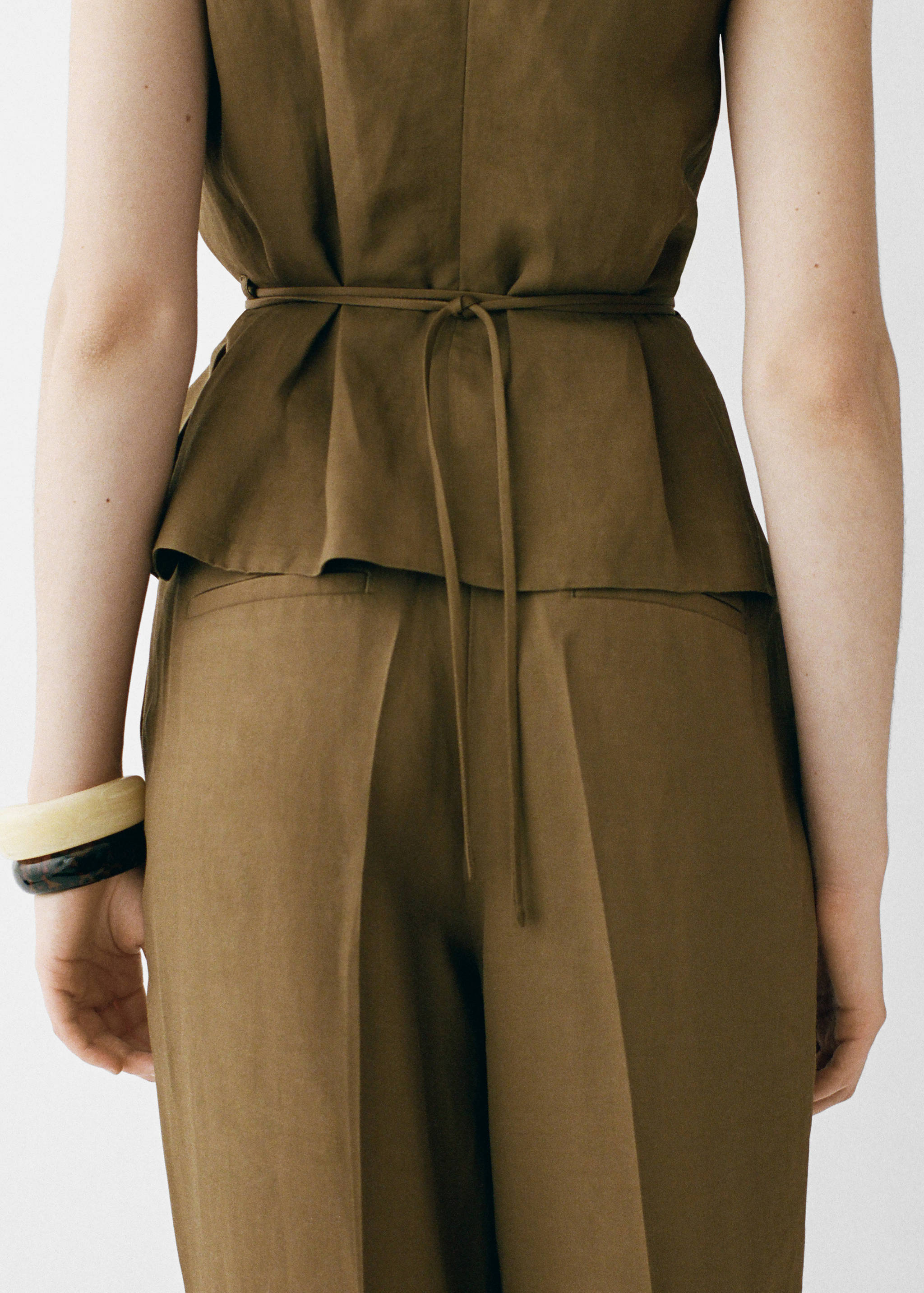 Linen-blend pleated pants - Details of the article 7