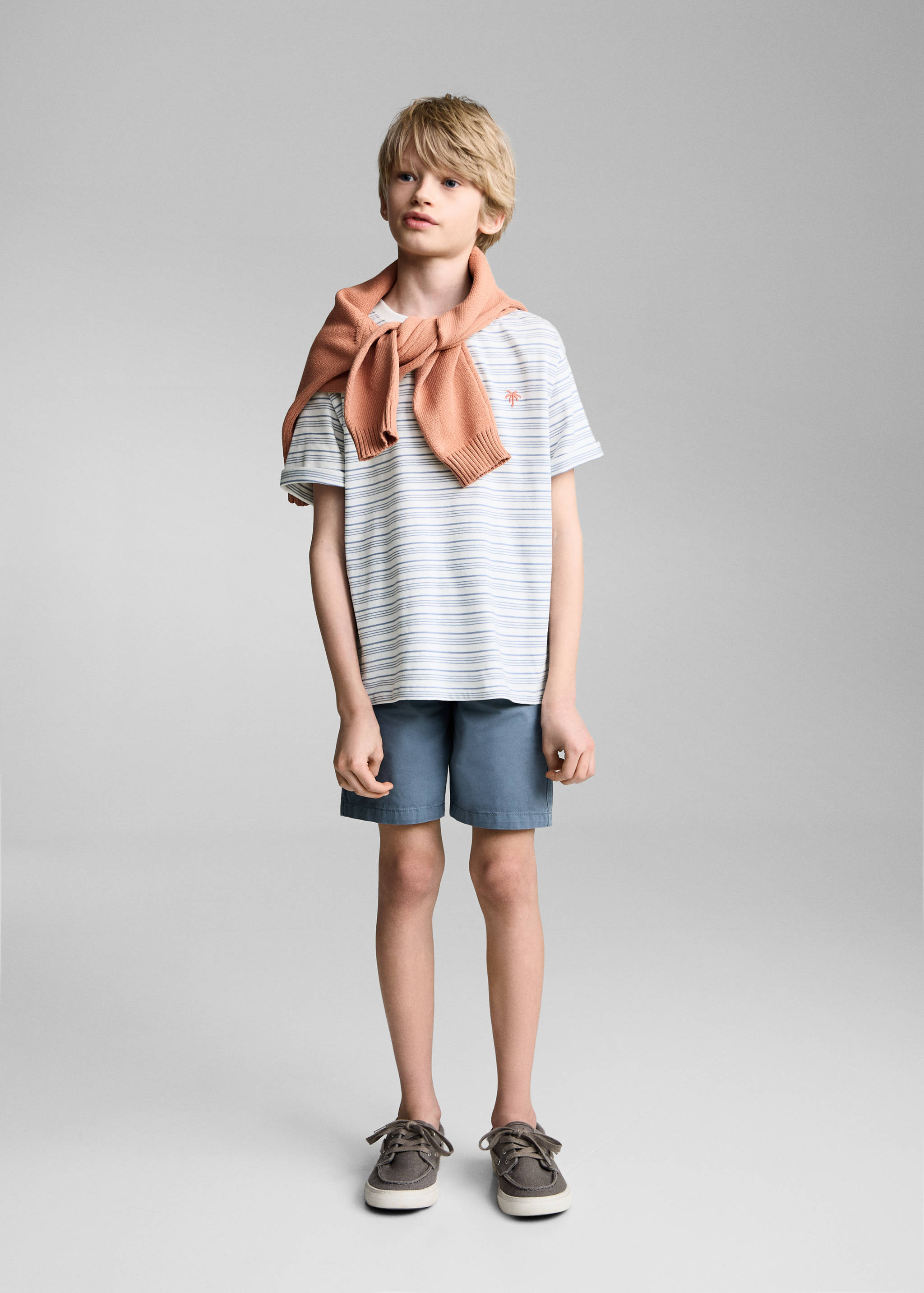 Striped t-shirt with embroidered detail - General plane