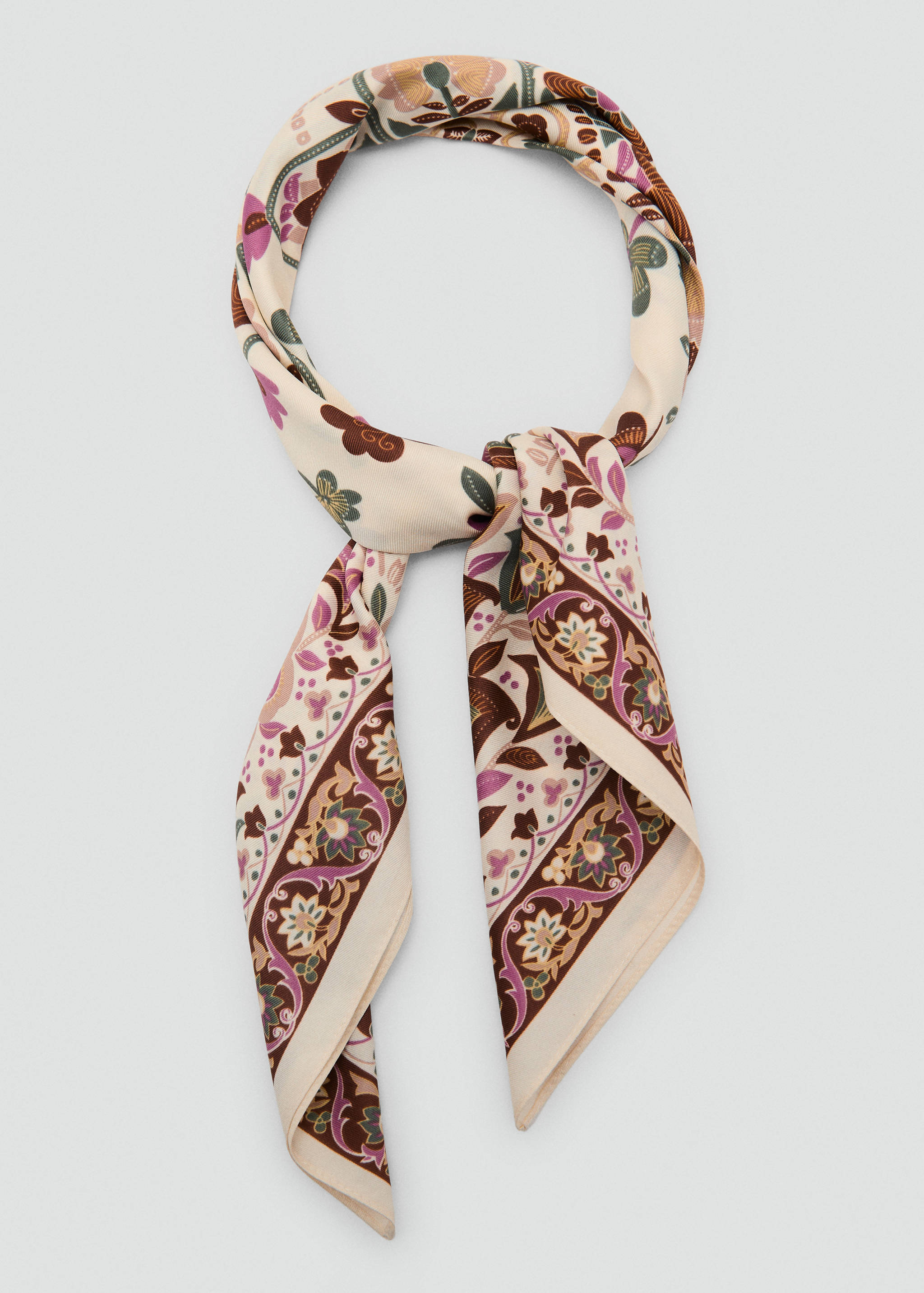 Scarf with abstract floral print - Details of the article 1