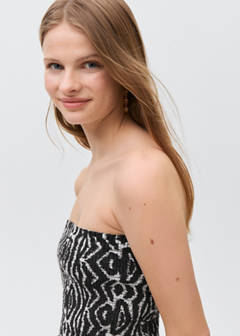 Strapless top with ruffles — Black 5