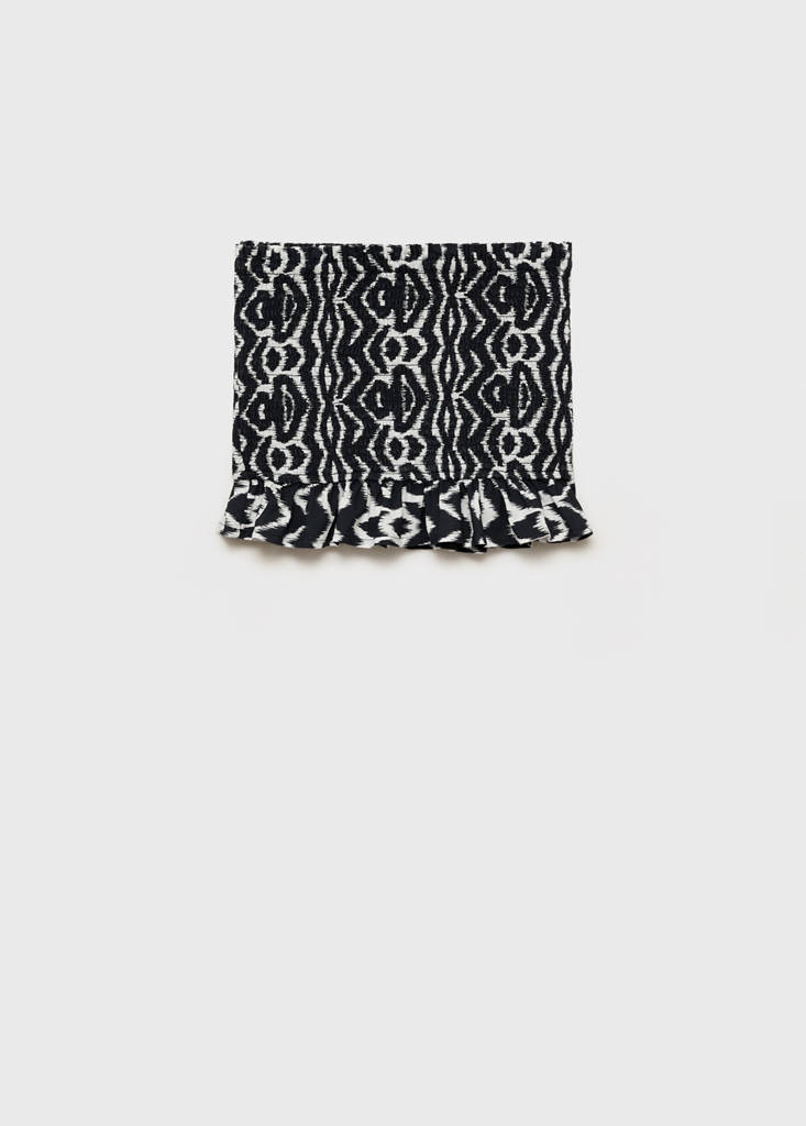 Strapless top with ruffles — Black