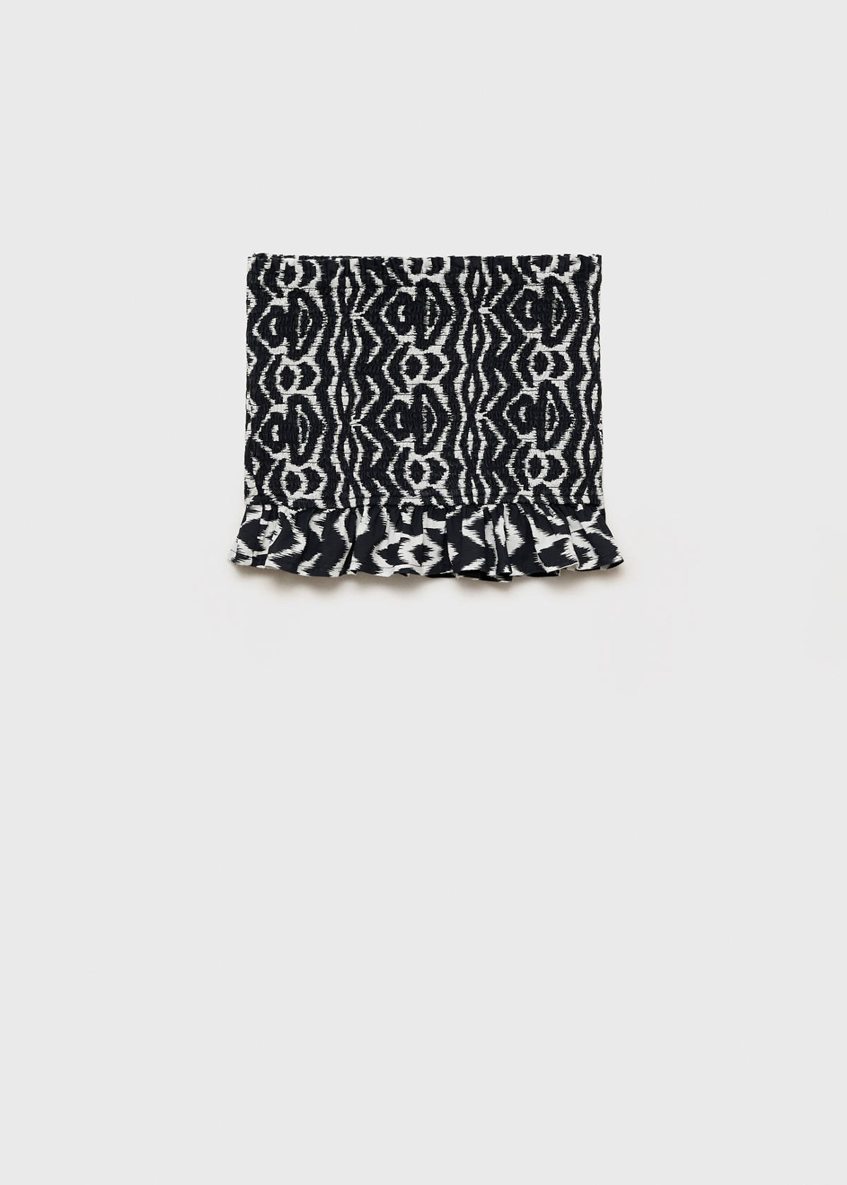 Strapless top with ruffles — Black