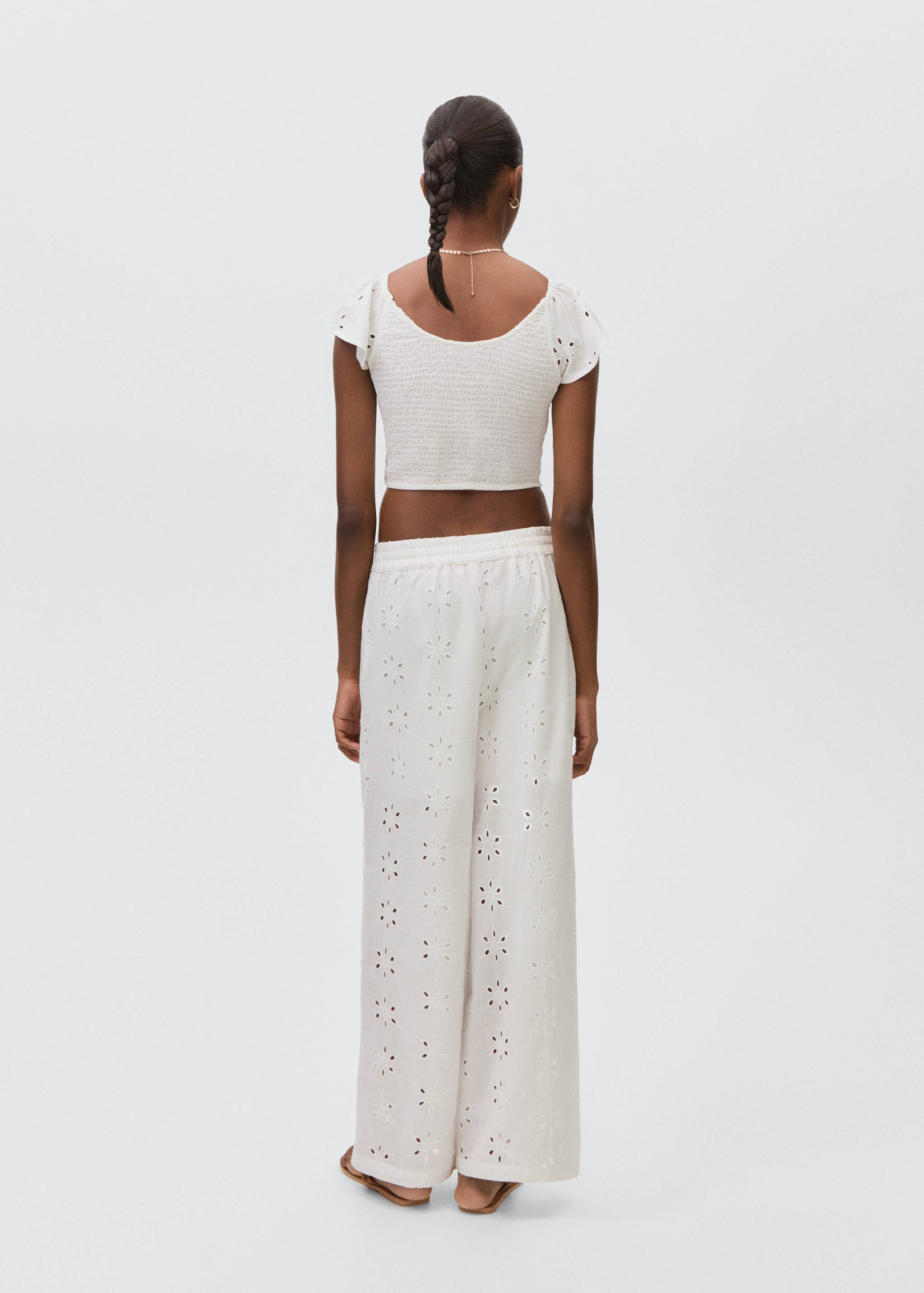 Embroidered straight-fit trousers - Reverse of the article