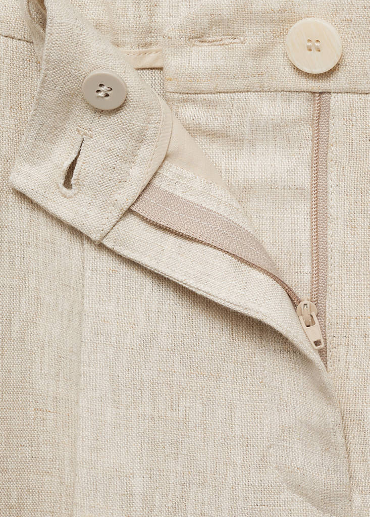 Pleated linen trousers — Beige