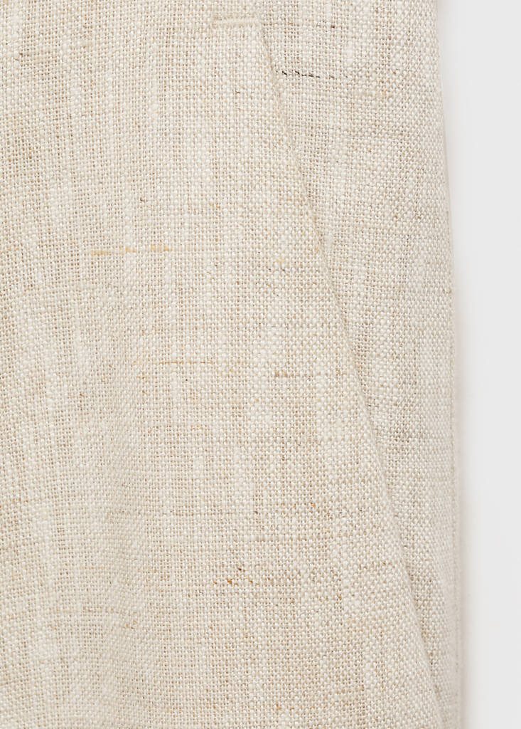 Pleated linen trousers — Beige