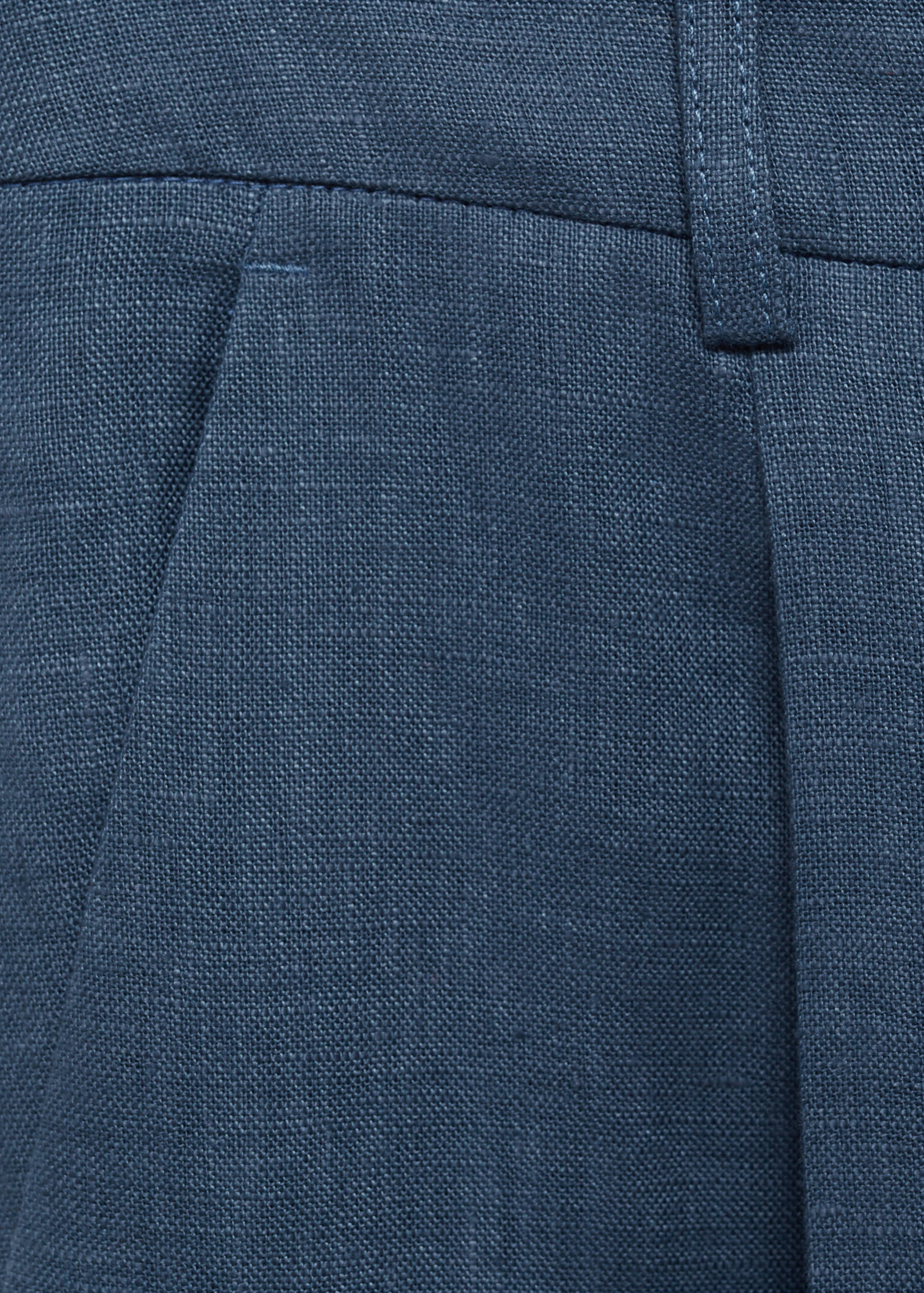 Pleated linen trousers - Details of the article 0