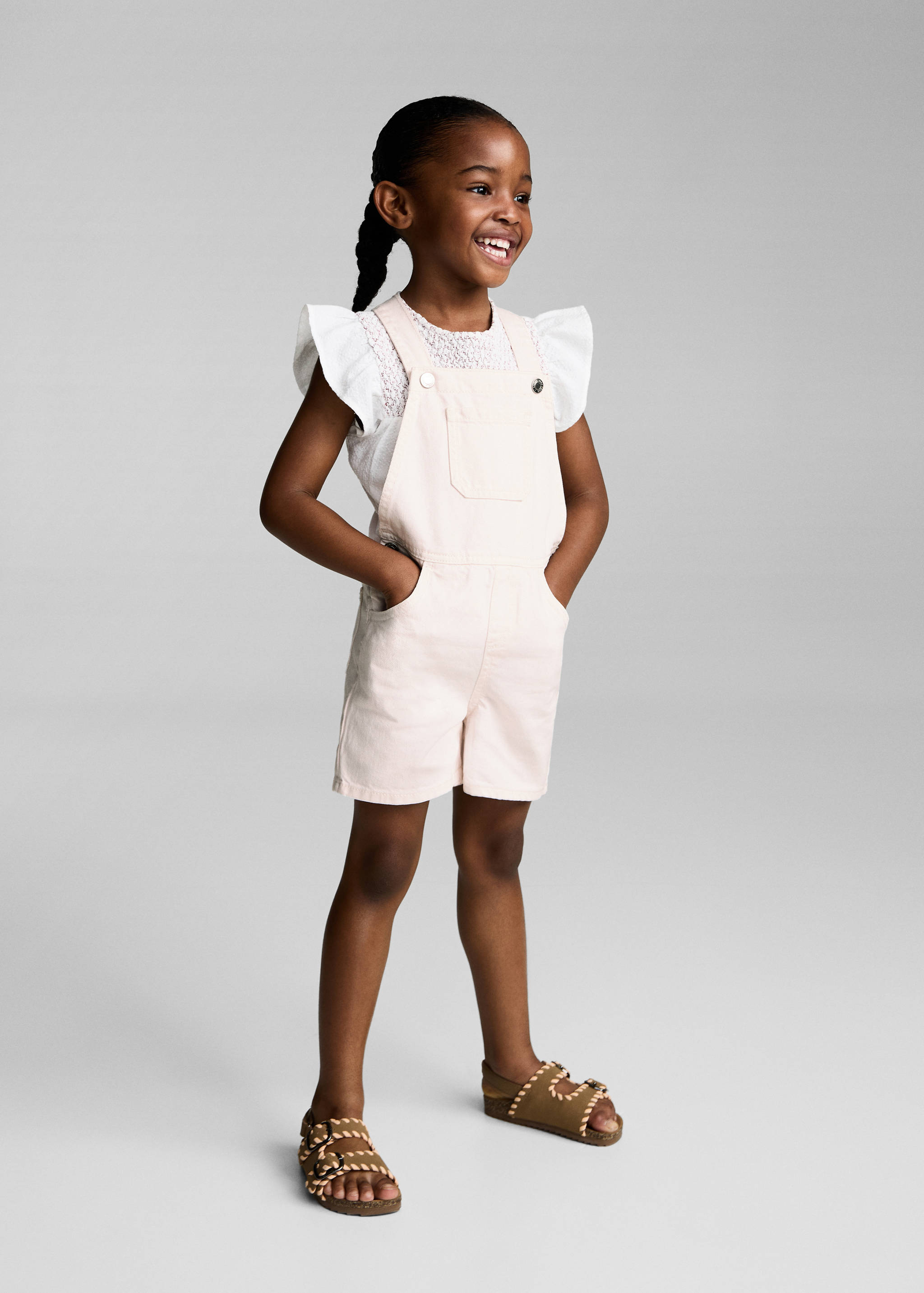 Short denim dungarees - General plane