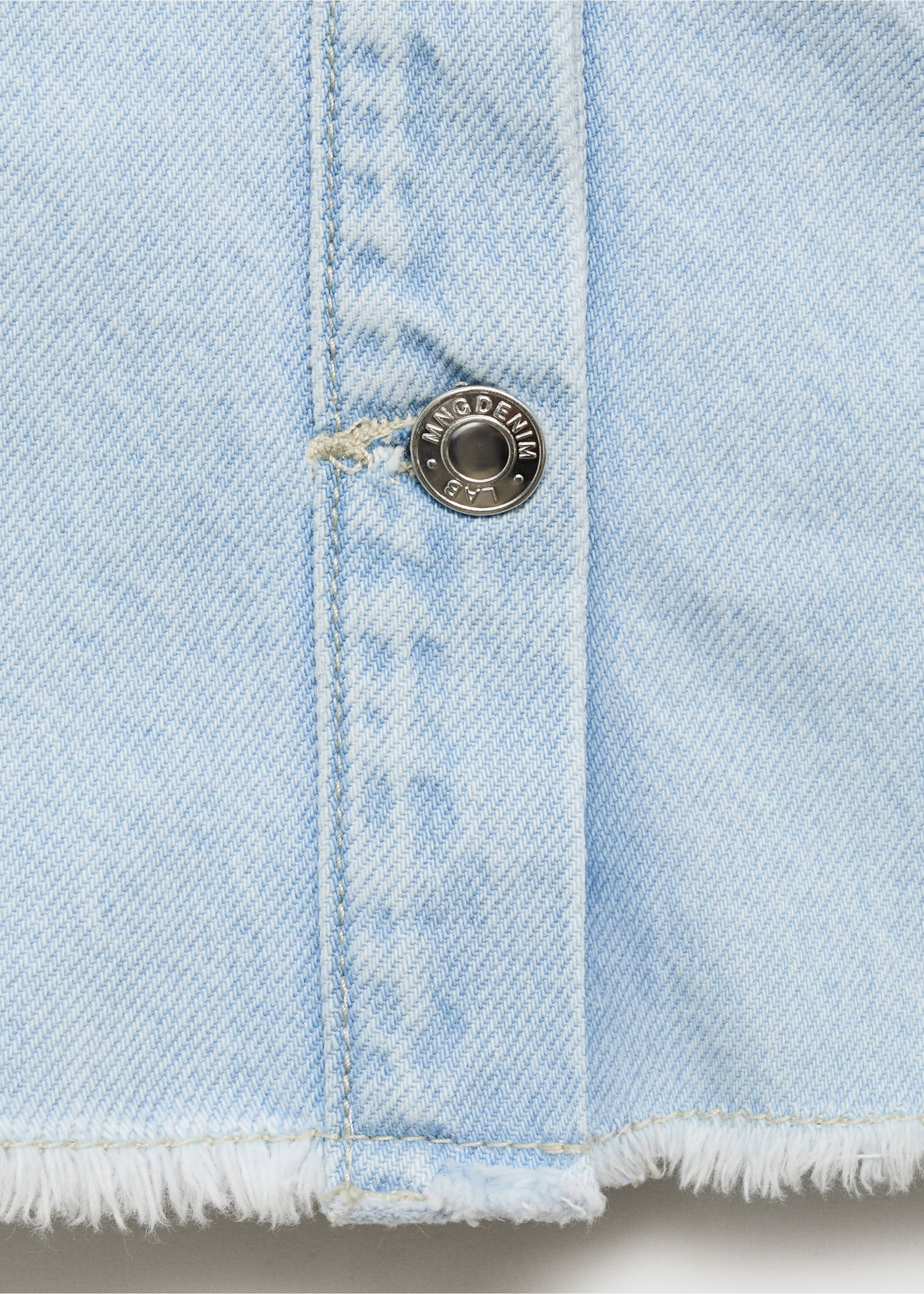 Denim jacket with frayed hem - Details of the article 0, Light Blue. Ref: 87047701-00.