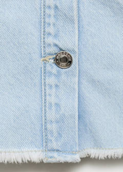Denim jacket with frayed hem — Light Blue 5