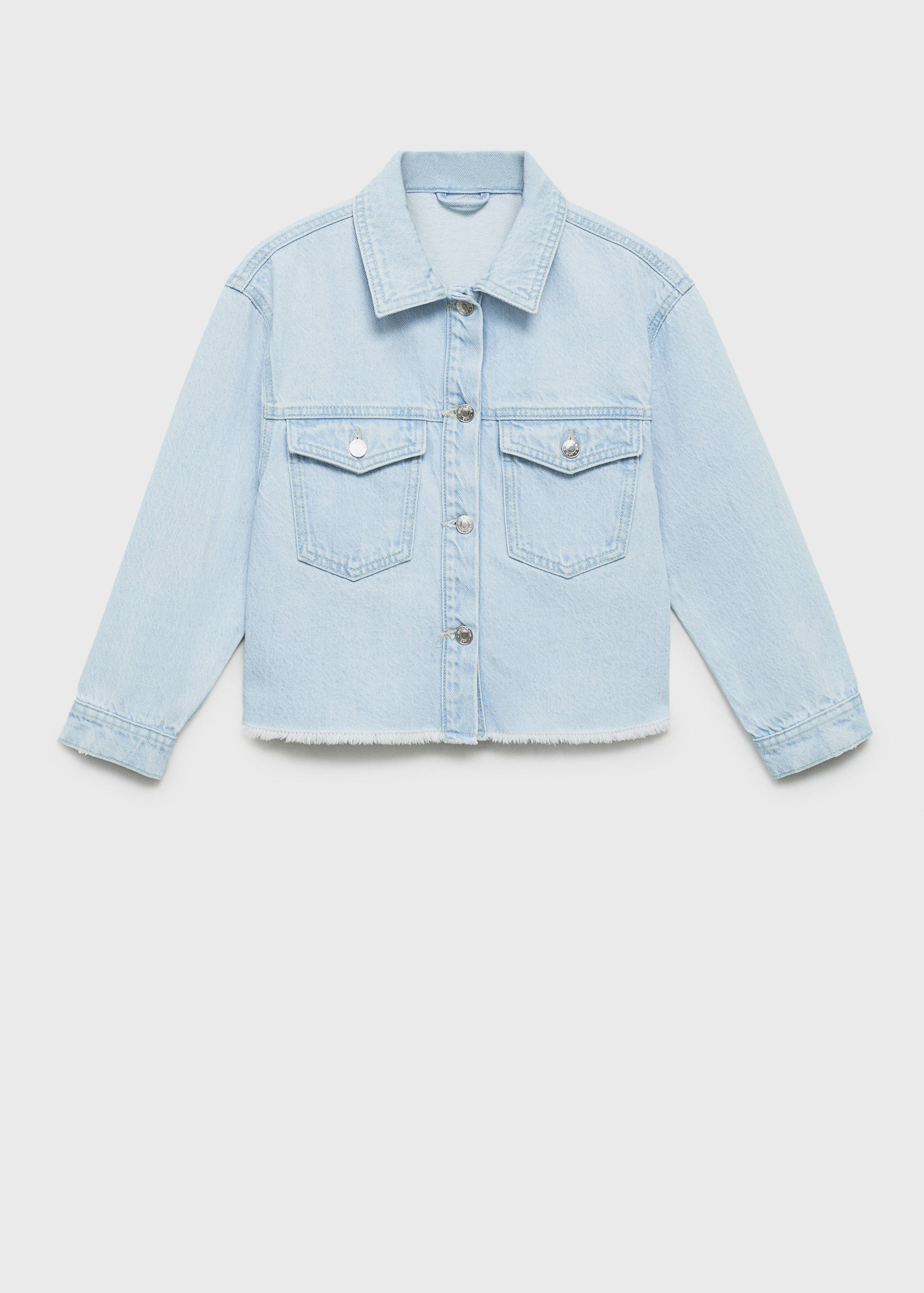 Denim jacket with frayed hem - Article without model