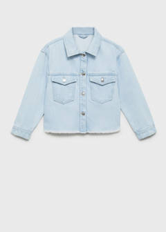 Denim jacket with frayed hem — Light Blue 2